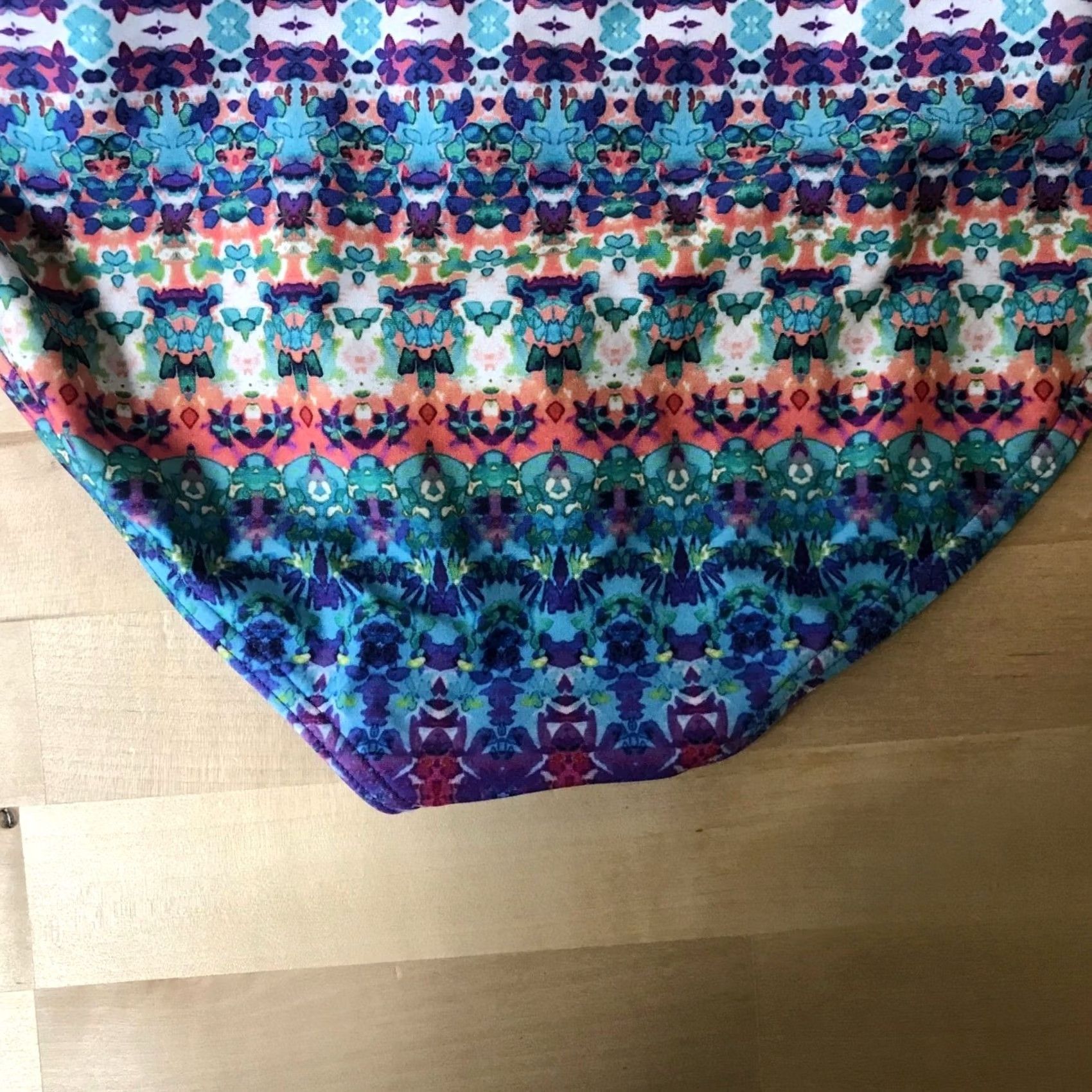 Prana Prana Womens Bikini Bottoms Multicolor Geometric Floral Size M Purple Blue Boho Size 32" / US 10 / IT 46 - 4 Thumbnail
