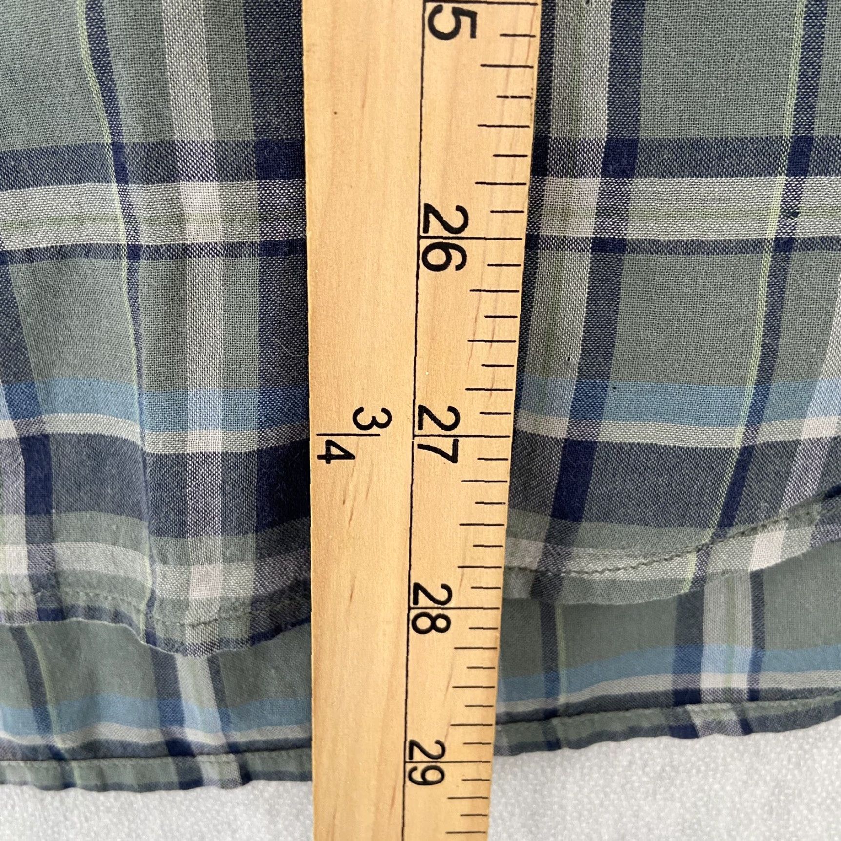 John Varvatos John Varvatos Shirt Adult Small Green Plaid Button-Up Long Sleeve Mens S Cotton Vintage No Size US S / EU 44-46 / 1 - 7 Thumbnail