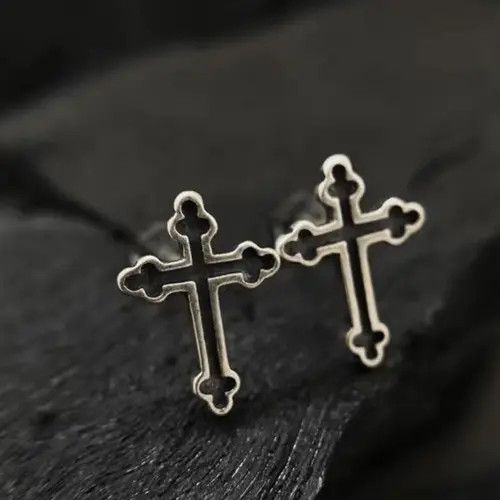 Other 877Black Cross Stud Earrings Size ONE SIZE - 7 Thumbnail