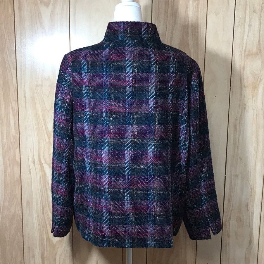 Other TanJay Vintage 90s Retro Plaid Tweed Blazer Pea Coat 18 Size XXL / US 16-18 / IT 52-54 - 2 Thumbnail