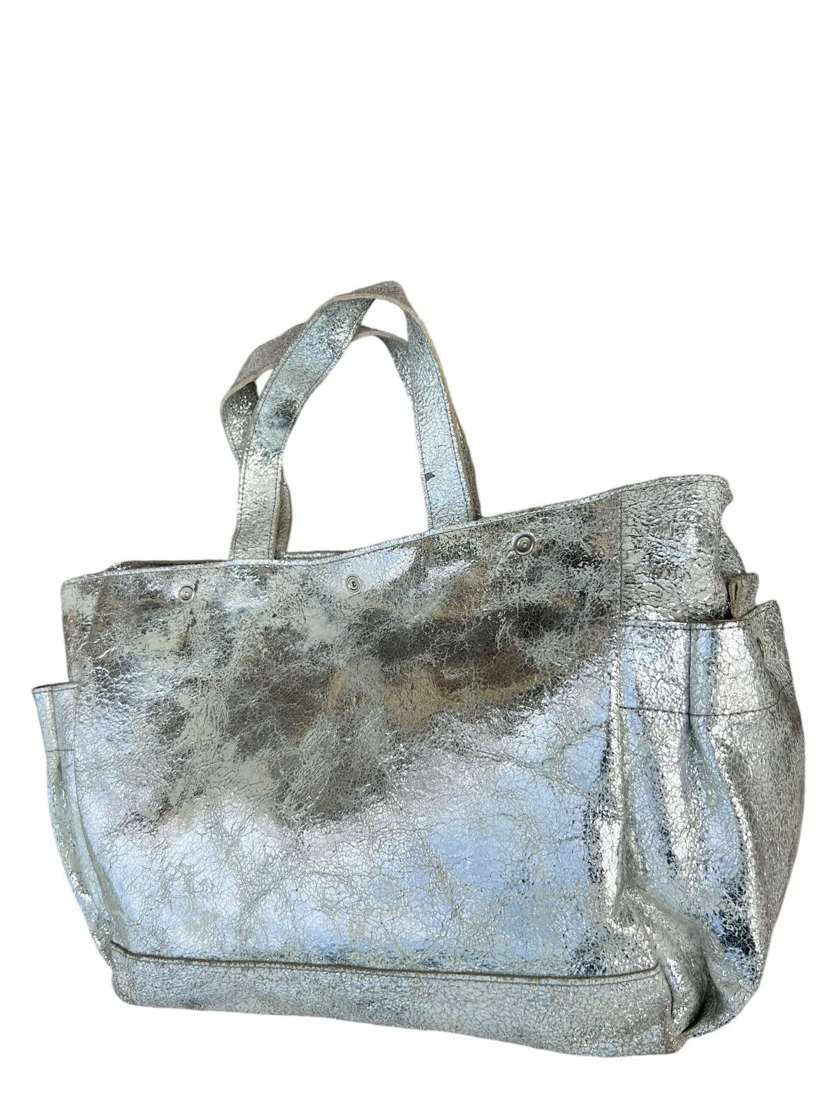 Bag × Issey Miyake × Leather Vintage Zucca Japan Cracked Distress Patina Leather Tote Bag Size ONE SIZE - 9 Thumbnail