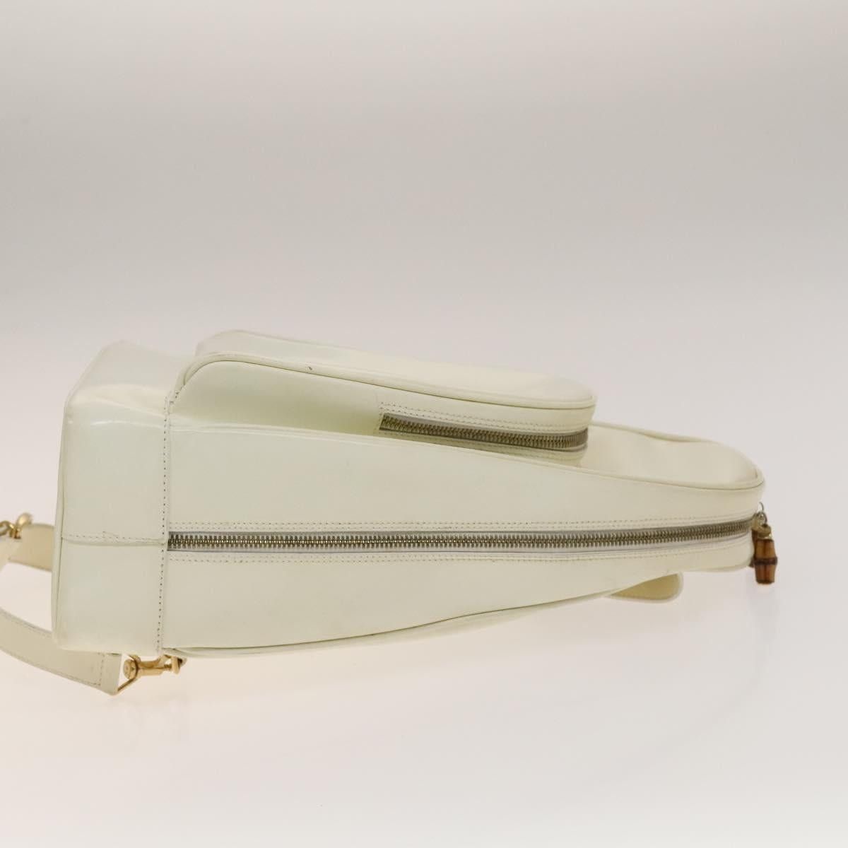 Gucci GUCCI Bamboo Body Bag Patent Leather White Gold 003 3444 Size ONE SIZE - 4 Thumbnail