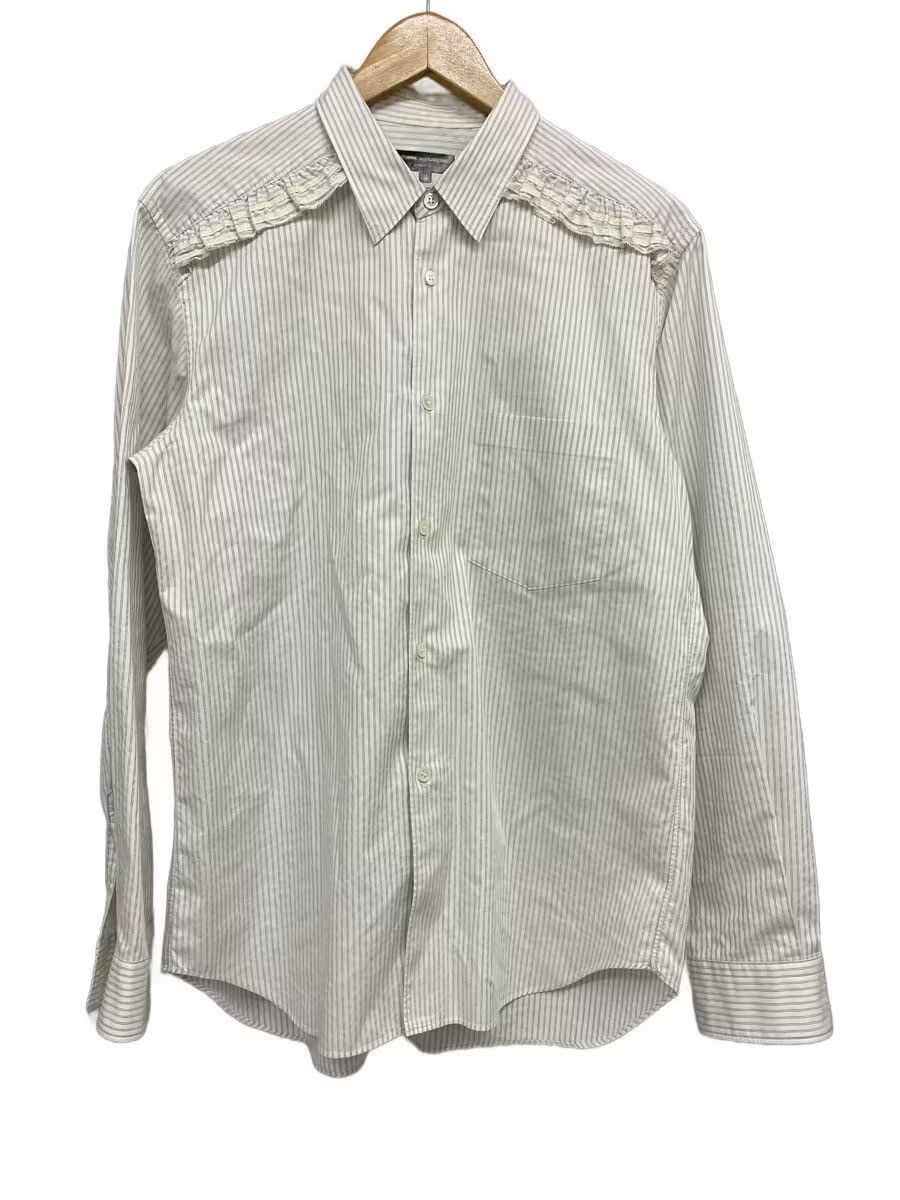 Comme des Garcons Homme Plus 2012 Striped Frill Shirt Size US M / EU 48-50 / 2 - 1 Thumbnail