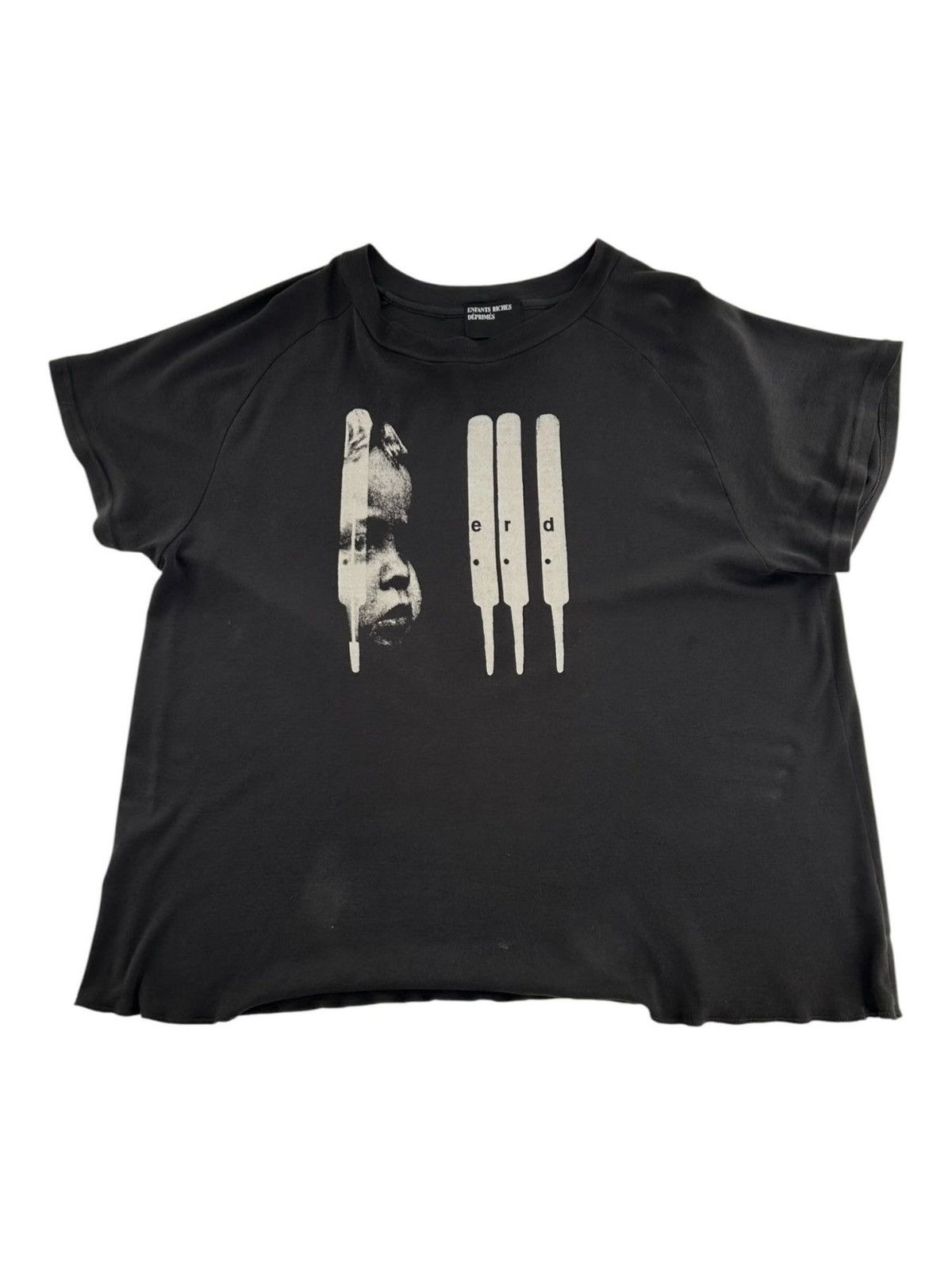 1033495 ERD Baby Raglan Faded T Shirt Black