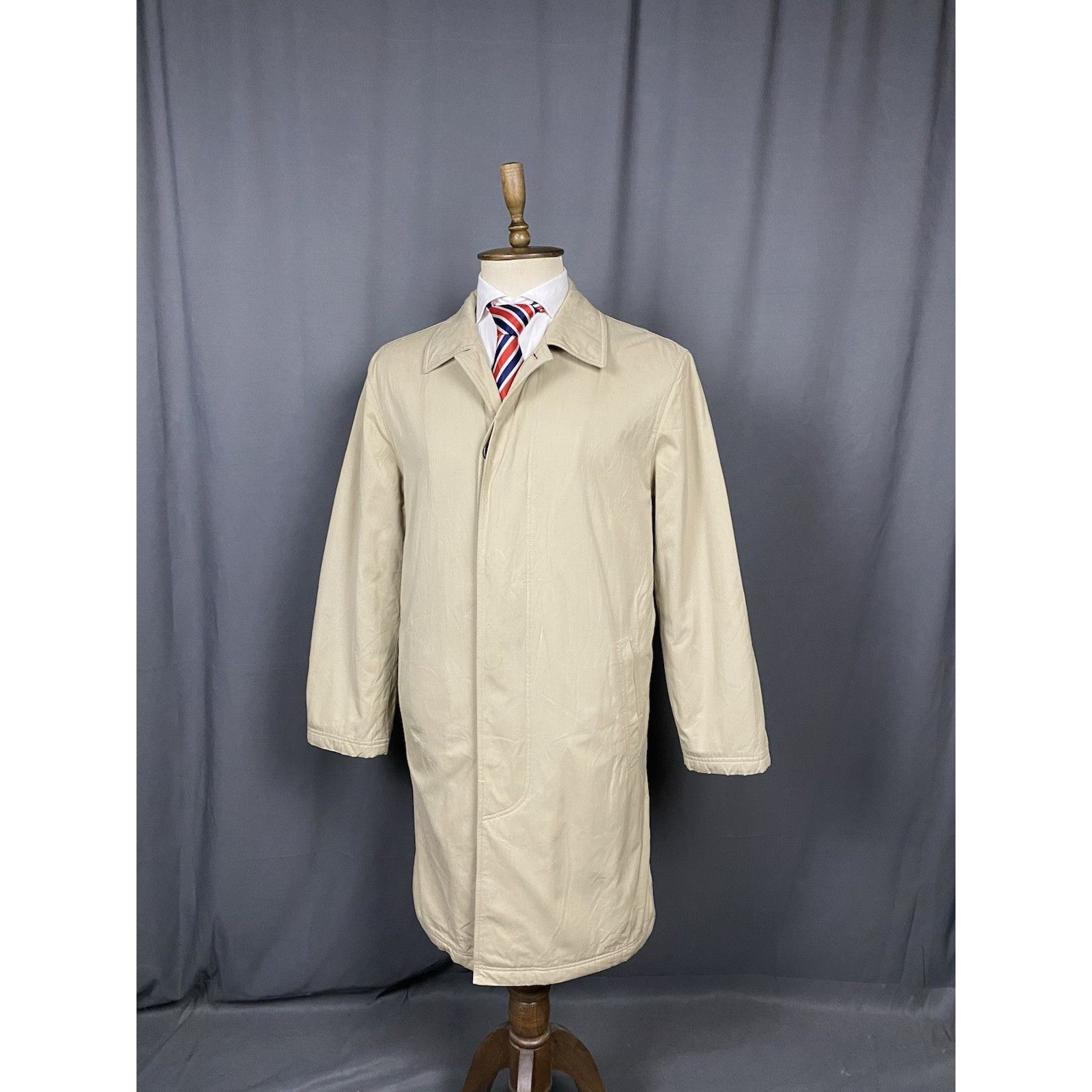 Etro ETRO Men's Beige Wool Insulated Lined Long Trench Coat Size Size US XL / EU 56 / 4 - 4 Thumbnail