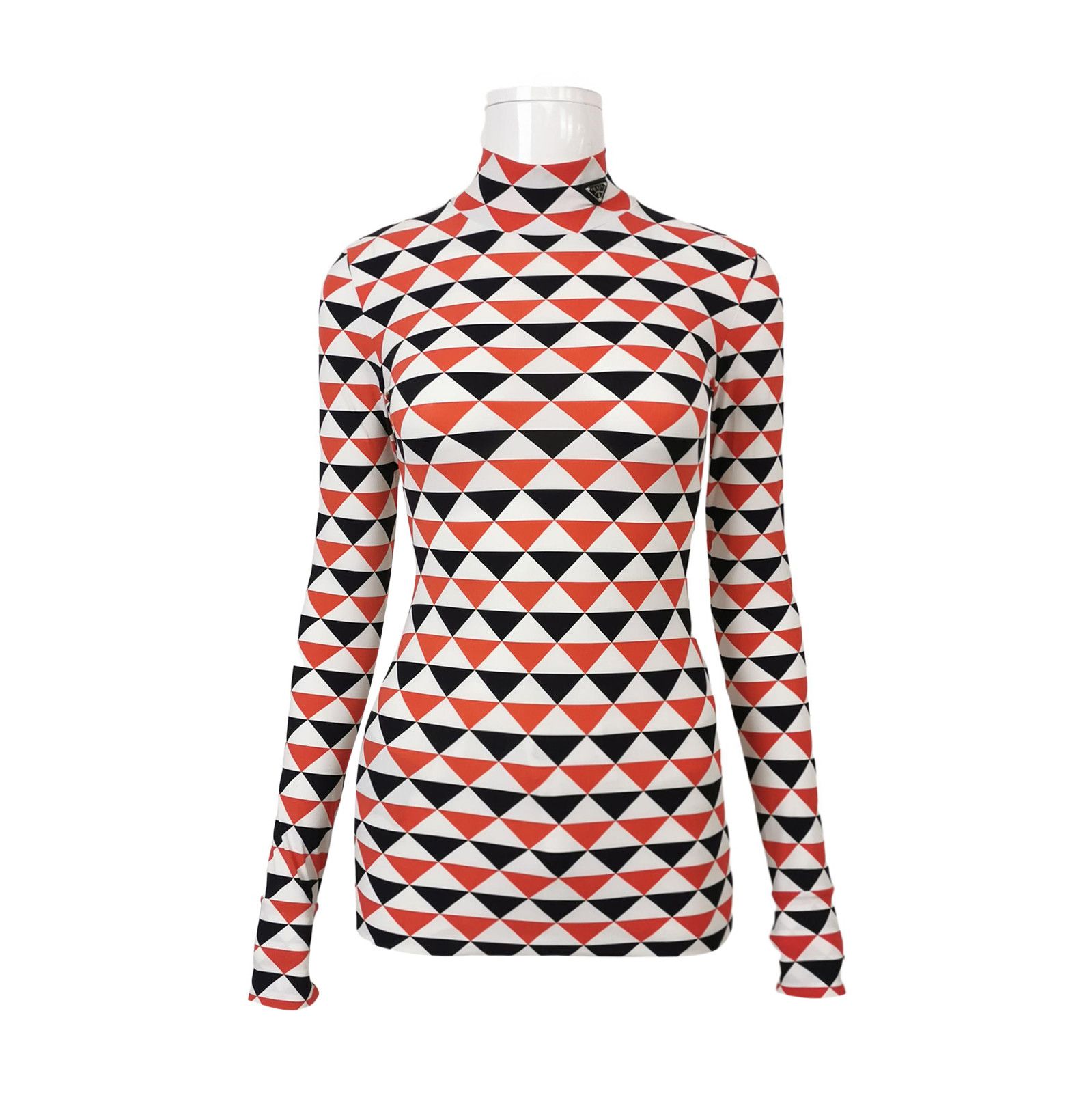 Prada Prada Colorful Triangle Logo Turtleneck Long Sleeve Top 0089 Size XS / US 0-2 / IT 36-38 - 1 Thumbnail