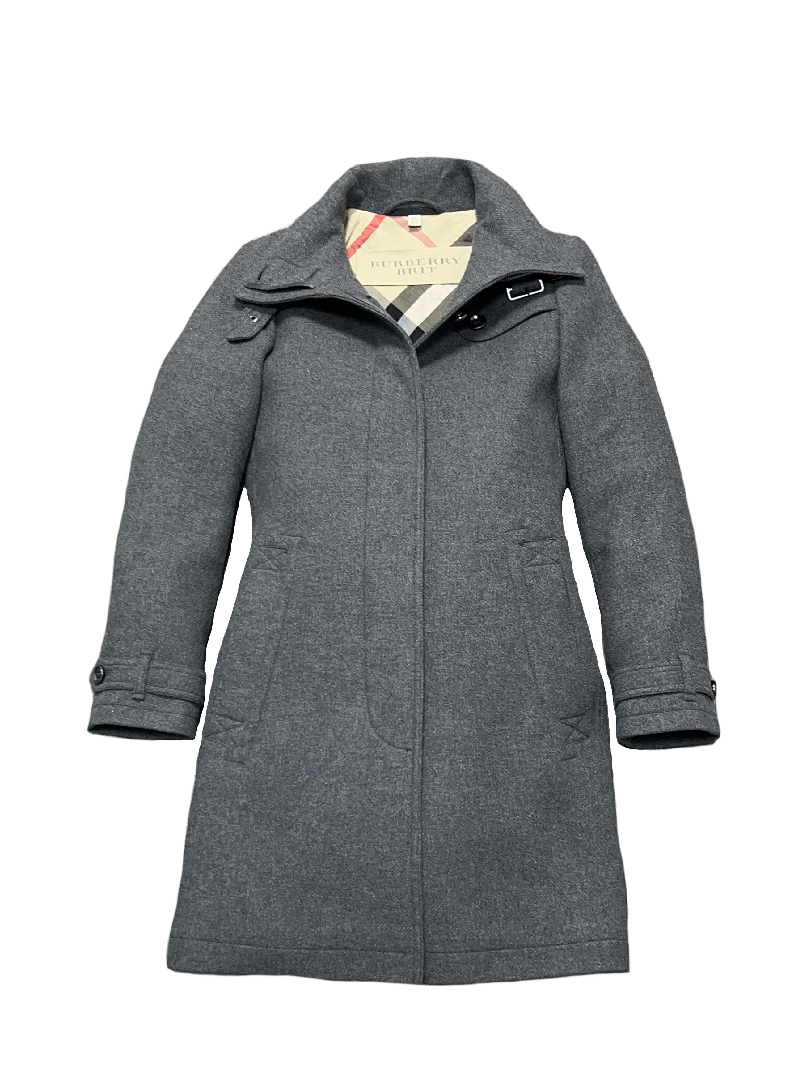 Burberry BRIT Rushworth Coat Wool Check Lining Size UK 8 IT 40 US 6 Size M / US 6-8 / IT 42-44 - 2 Thumbnail