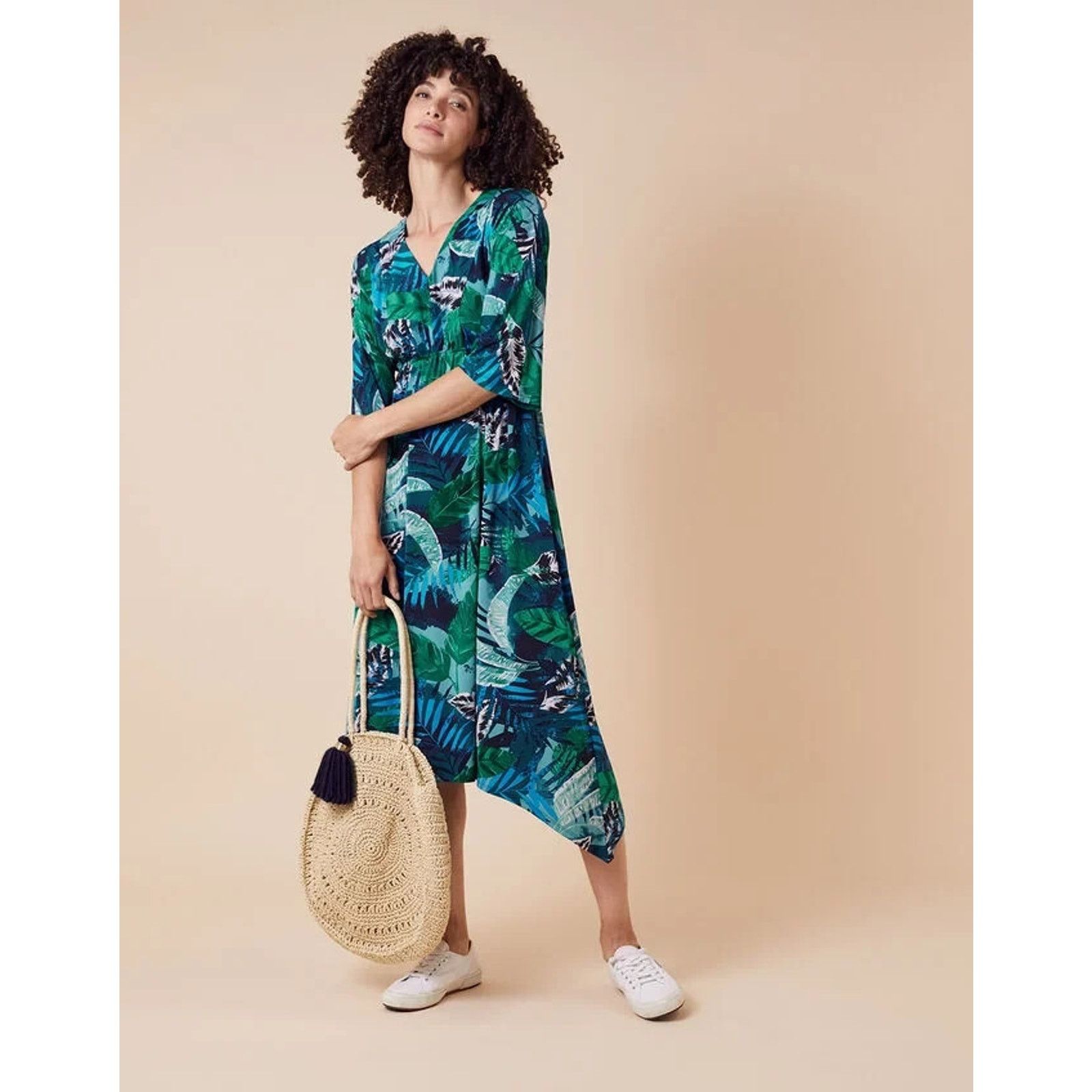 &Daughter Monsoon Sandra Palm Midi Dress Multi X-Large A001280 Size XL / US 12-14 / IT 48-50 - 1 Thumbnail