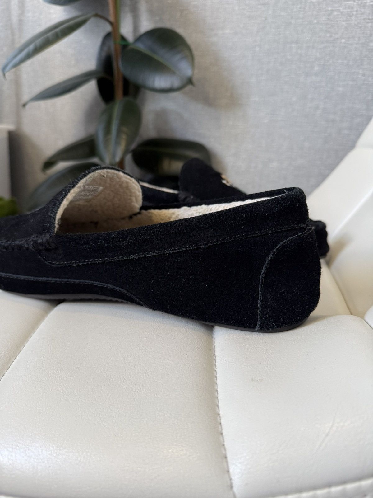 Polo Ralph Lauren Polo Bear Moccasin Slippers Mens Black Suede Shearling Shoes Size US 12 / EU 45 - 12 Thumbnail