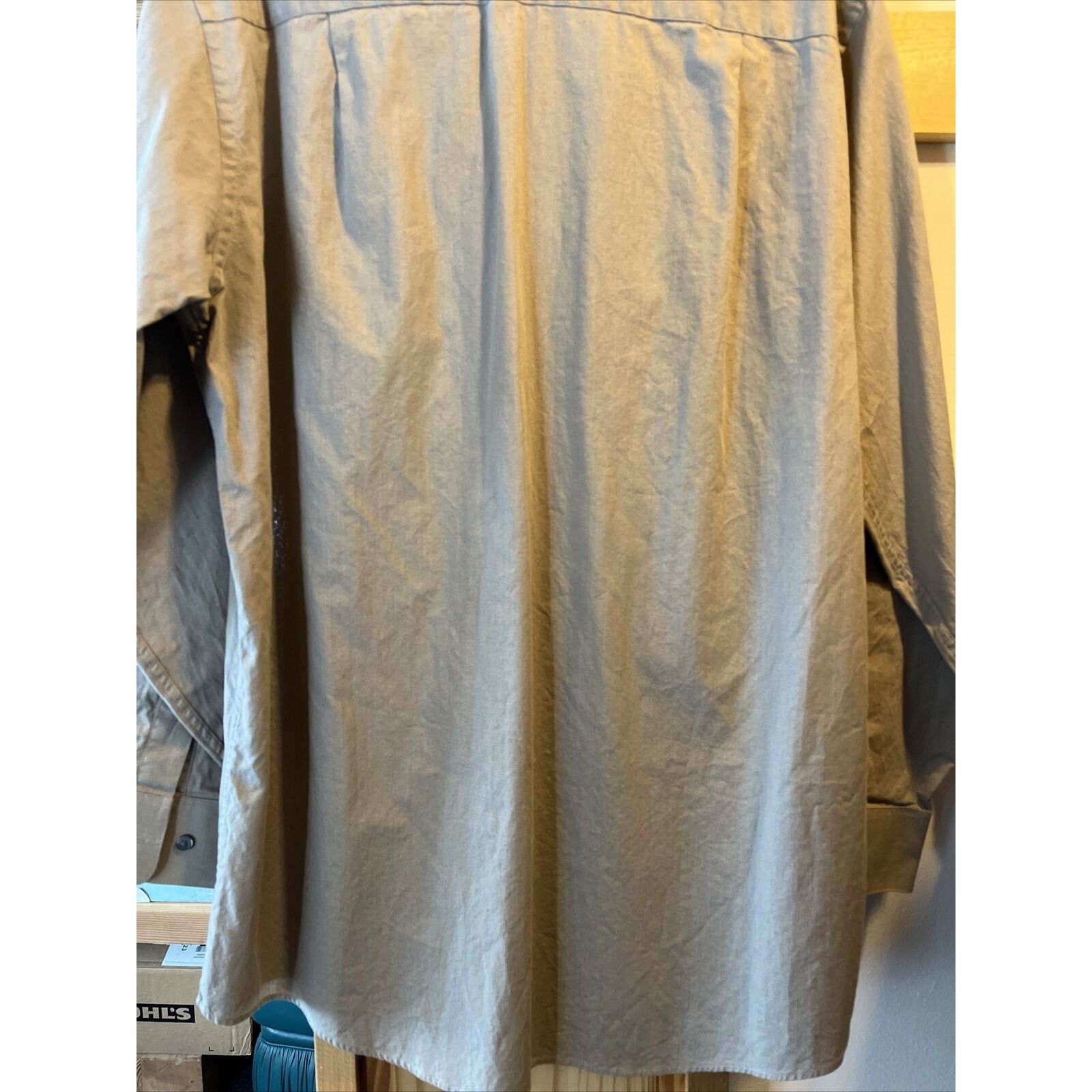 Calvin Klein Calvin Klein Men’s M 15.5 32/33 Brown Khaki LS Cotton Shirt Size US M / EU 48-50 / 2 - 14 Thumbnail