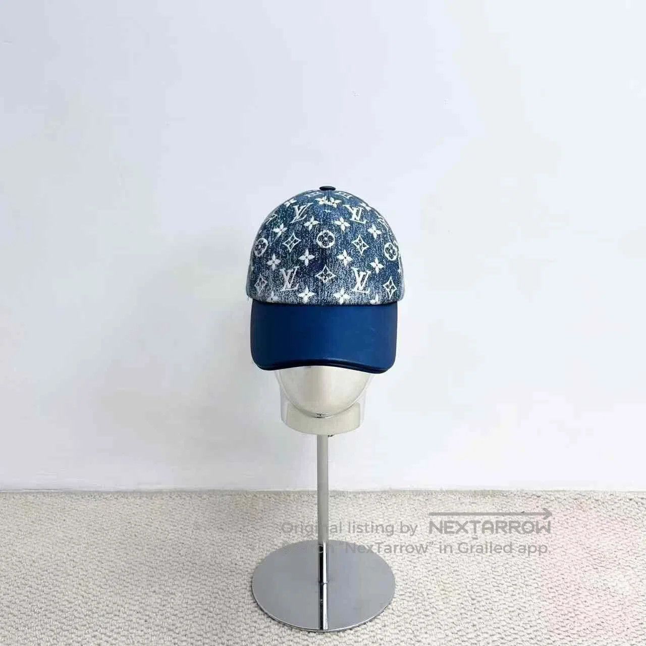 Louis Vuitton Louis Vuitton Blue Denim Leather Baseball Cap. Size ONE SIZE - 1 Thumbnail