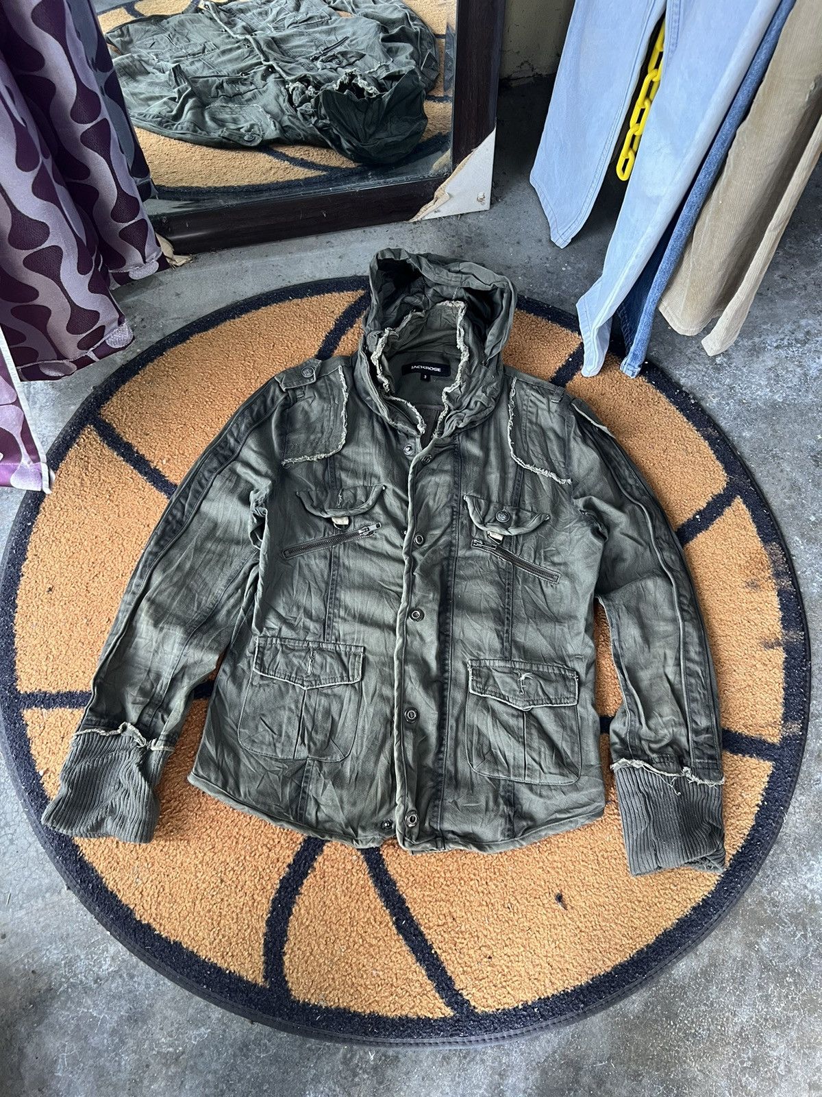 image of Jack Rose Distressed Seditionaries Jacket in Green, Women's (Size Medium)