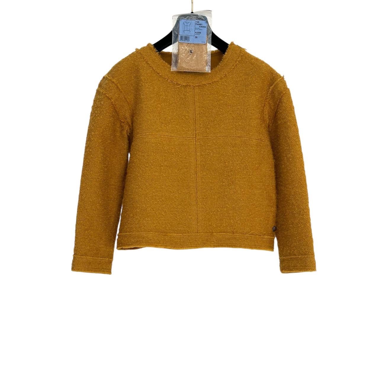 Chanel Chanel Mustard Tweed Long Sleeve Top - Sz. 38 Size S / US 4 / IT 40 - 4 Thumbnail