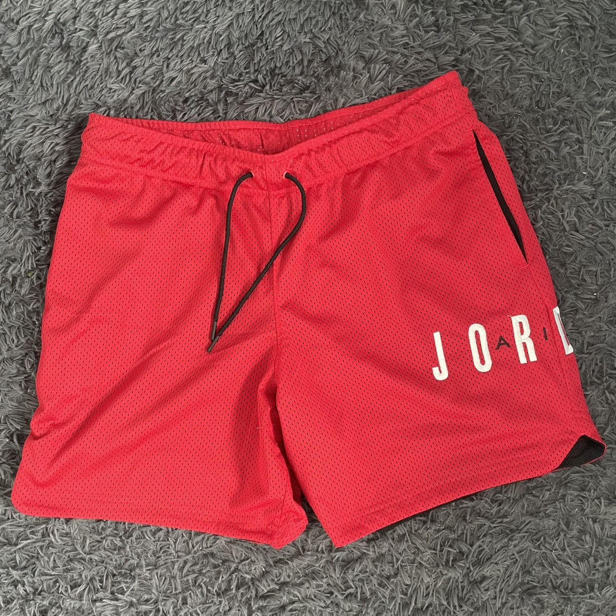 Jordan Brand Men Size Large Nike Air Jordan Mesh Shorts Red Above Knee Size US 34 / EU 50 - 1 Thumbnail