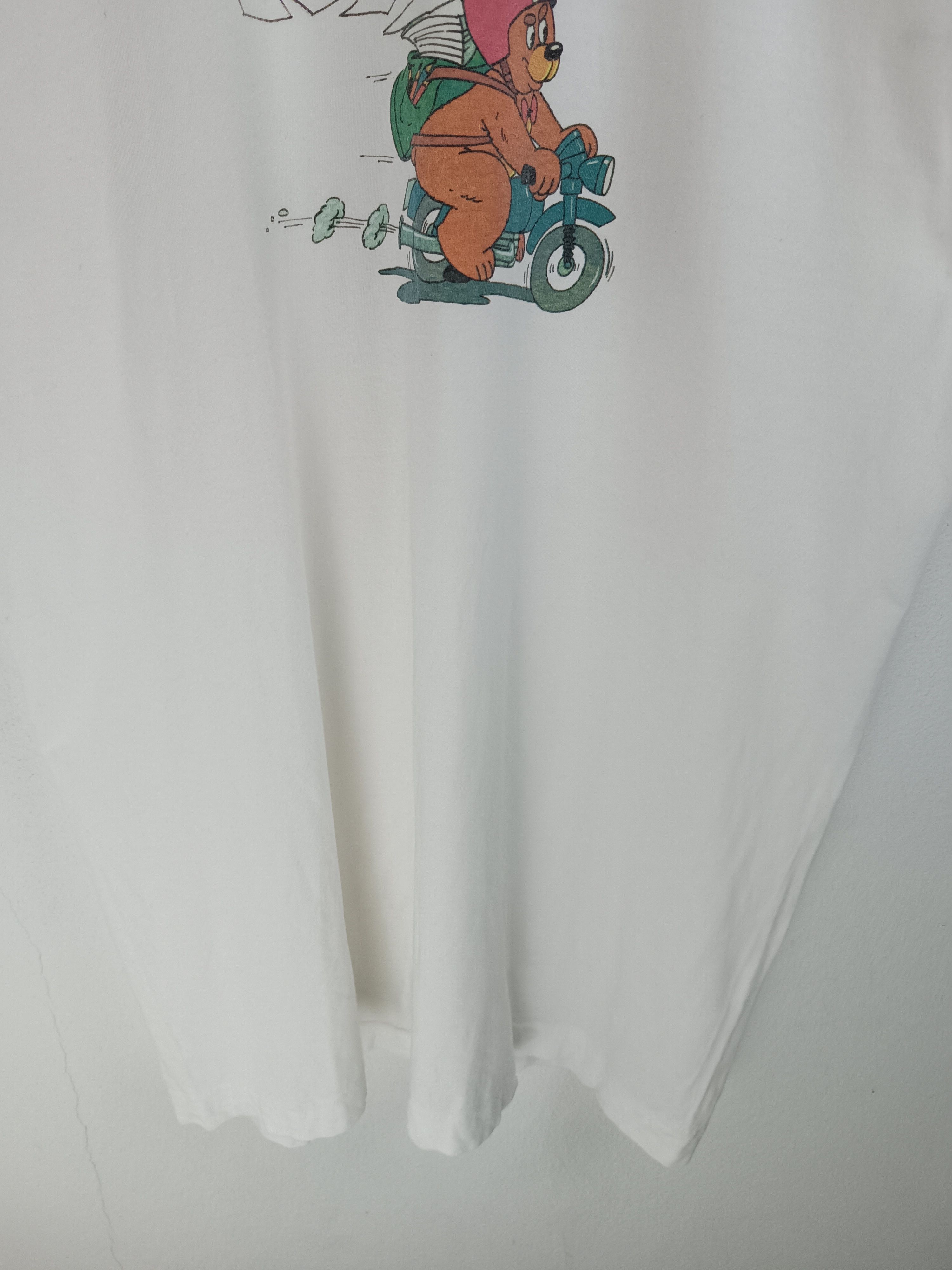 Other VINTAGE 90'S BEAR RIDING MOTORCYCLE CUTE PET ANIMATION TEE Size US XL / EU 56 / 4 - 6 Thumbnail