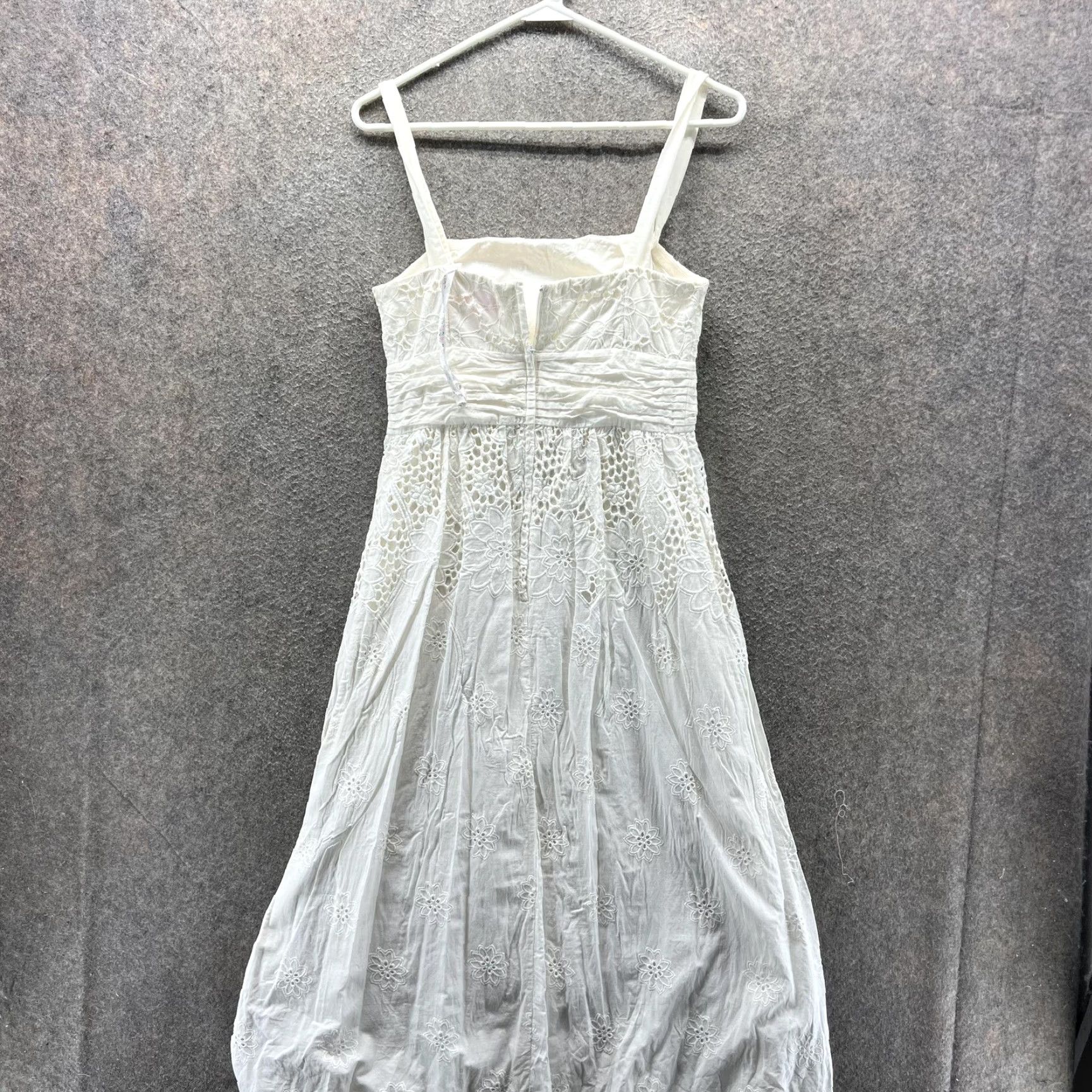 Lilly Pulitzer VINTAGE? No. Lilly Pulitzer Dress Womens 4 White Lace Floral Square Neck Maxi Sundress Size S / US 4 / IT 40 - 3 Thumbnail