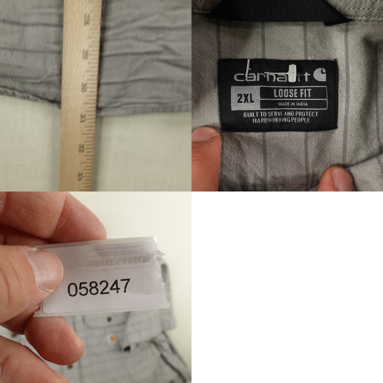 Carhartt VINTAGE Carhartt Men's 2XL Shirt Short Sleeve Casual Workwear Cotton Woven Gray Stripes Button Down Size US XXL / EU 58 / 5 - 8 Thumbnail