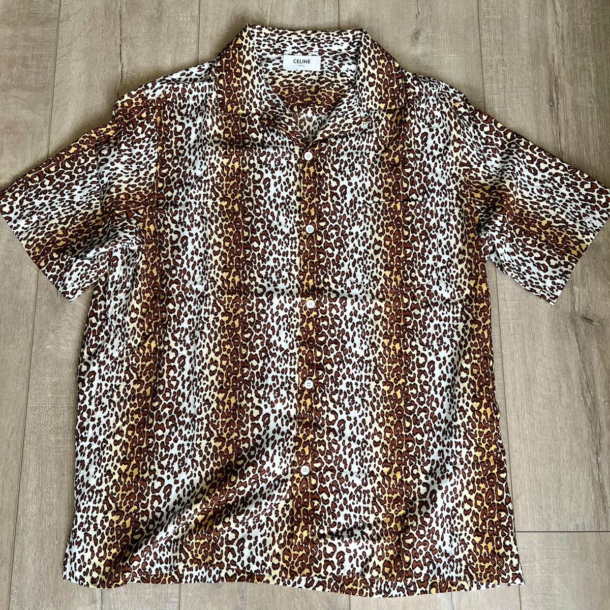 Celine × Hedi Slimane SS23 Leopard Print Hawaiian Shirt sz38/40/41/42 Size US M / EU 48-50 / 2 - 3 Thumbnail
