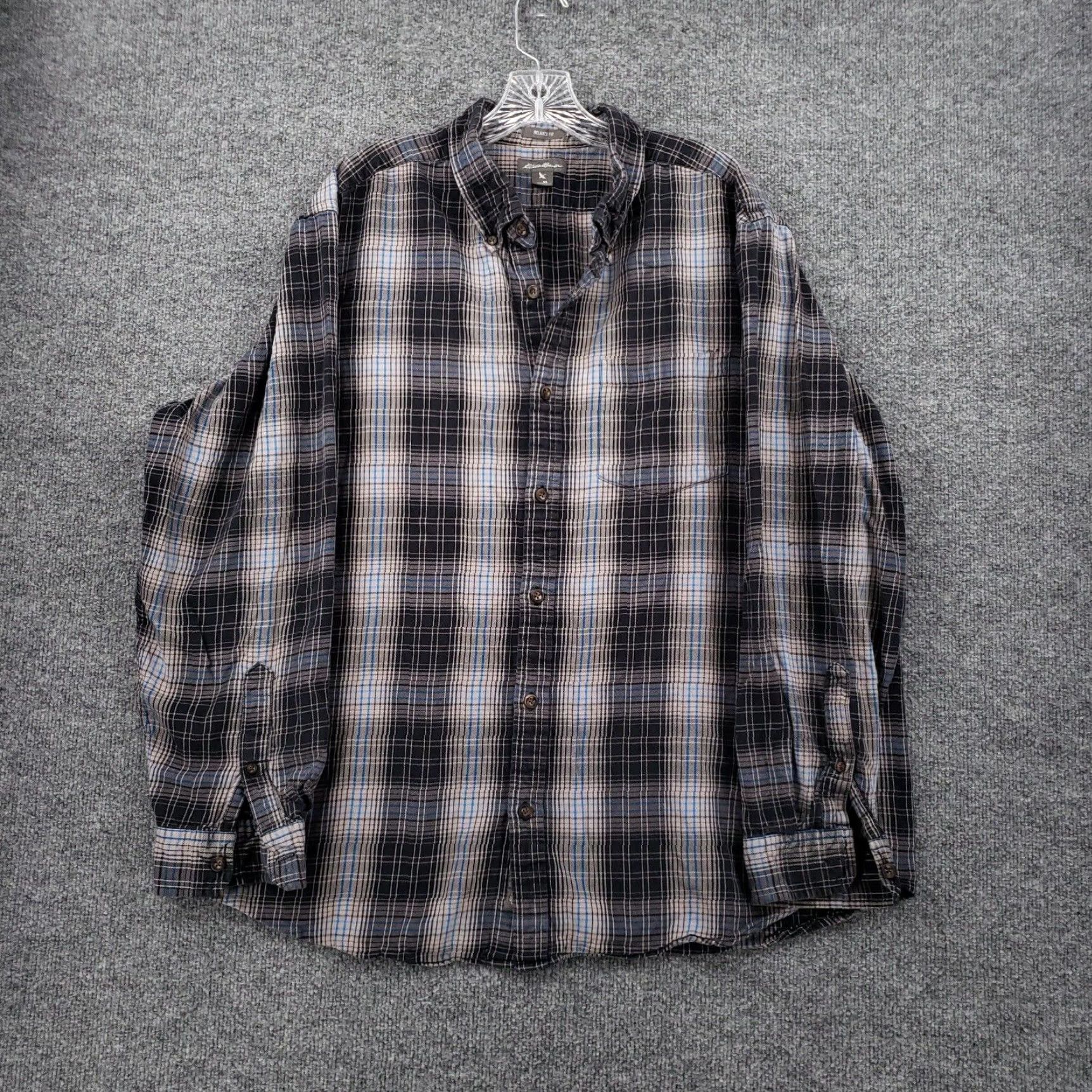 Eddie Bauer Eddie Bauer Button-Up Shirt Mens XL Gray Relaxed Fit Long Sleeve Plaid Collared Size US XL / EU 56 / 4 - 2 Thumbnail