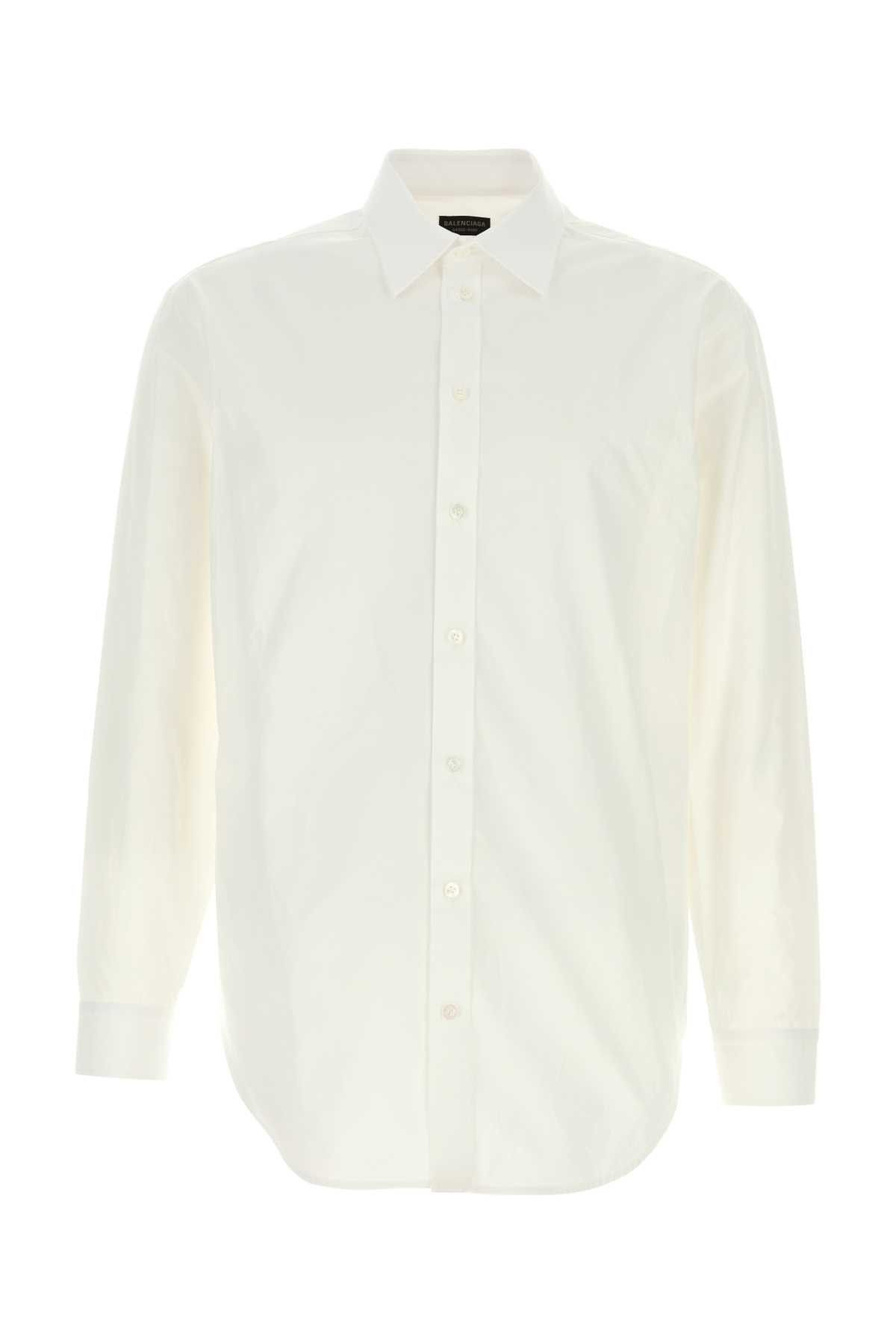 Balenciaga White Poplin Shirt Size US L / EU 52-54 / 3 - 1 Thumbnail