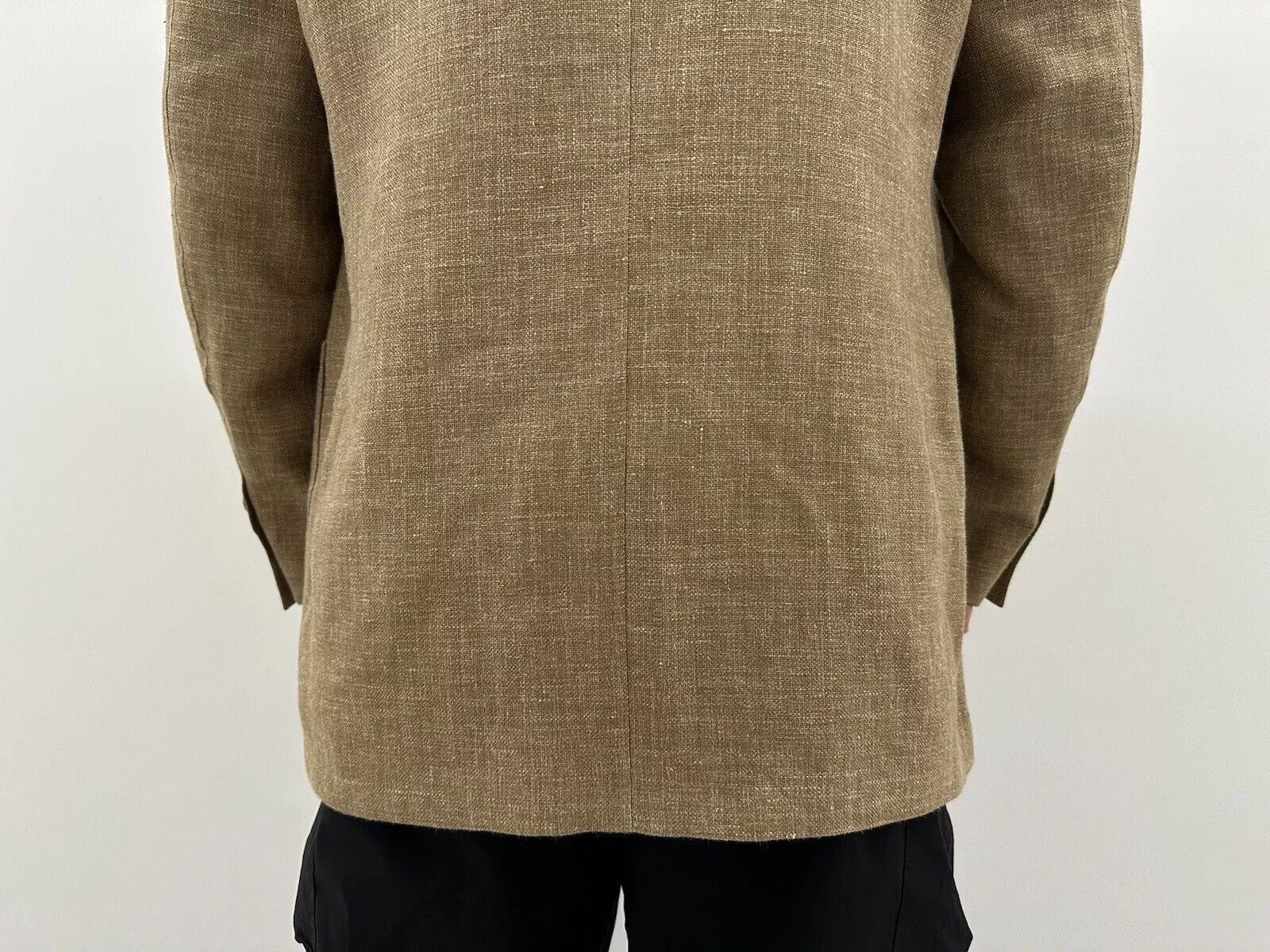 Canali Canali Blazer Sport Coat Mens Tan Plaid Silk Wool Linen Size 44R - 8 Thumbnail