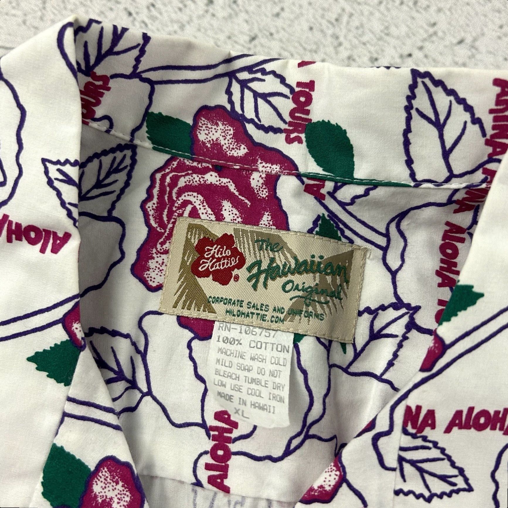 Hilo Hattie VTG Hilo Hattie Aloha Tours Hawaiian Short Sleeve Button Shirt Men's XL White Size US XL / EU 56 / 4 - 2 Thumbnail
