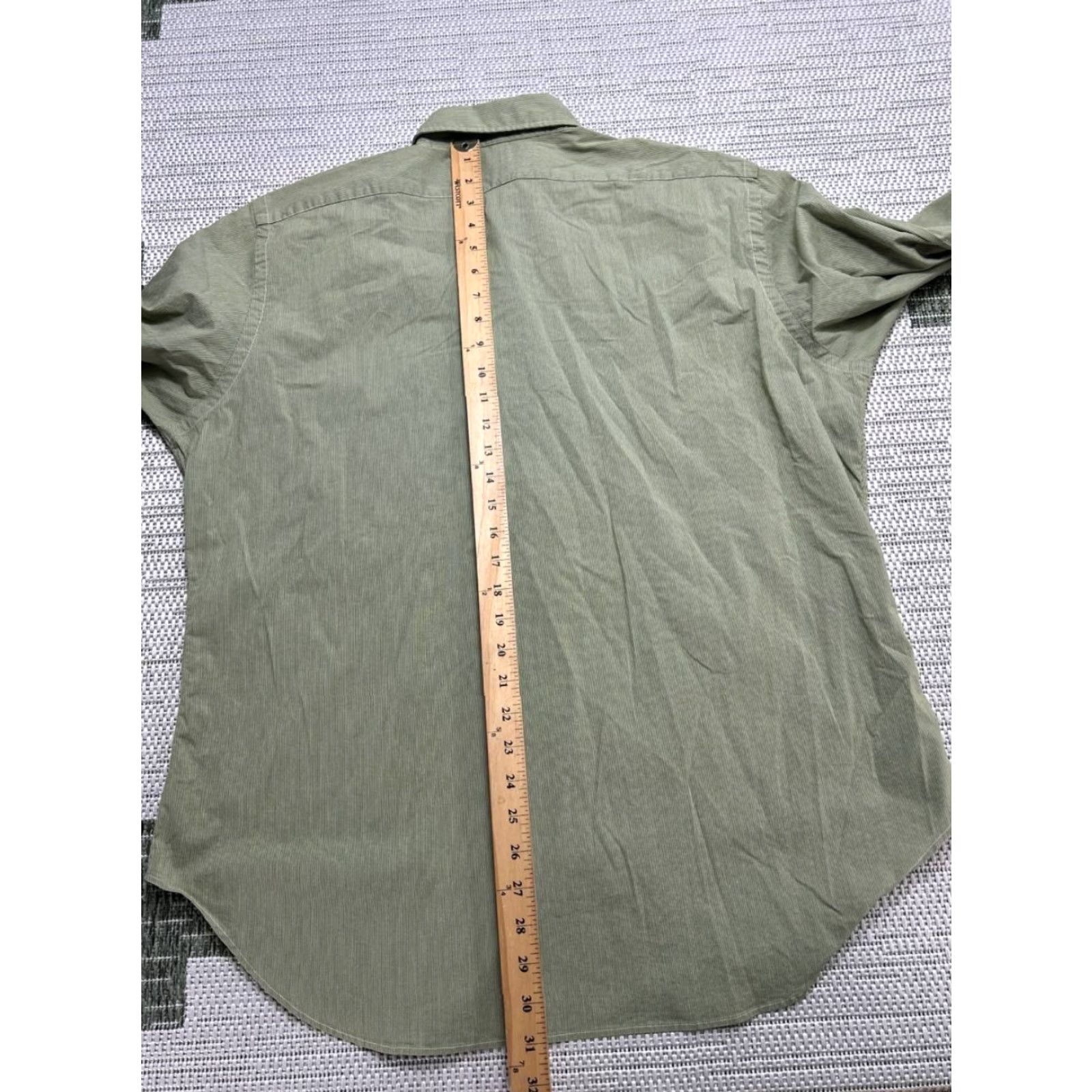 Polo Ralph Lauren Polo Ralph Lauren Dress Shirt Mens 16.5 Green Striped Cotton Business Shirt Regular Mens Long Sleeve 16.5 Green Striped Cotton Size 46R - 7 Thumbnail