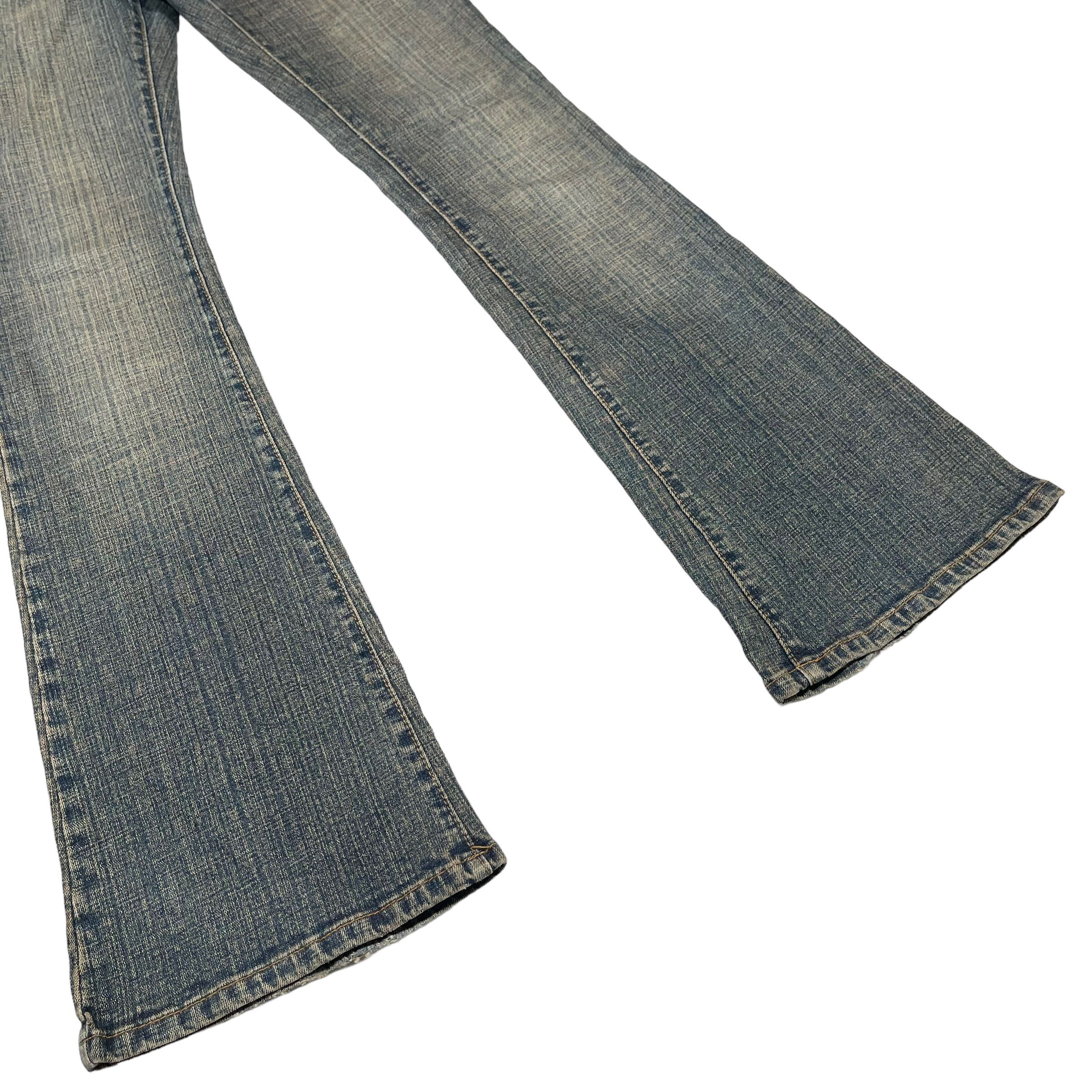 If Six Was Nine × KMRii × Tornado Mart Flare Double Waist Washed Punk Sick Denim Jeans Size US 29 - 9 Thumbnail