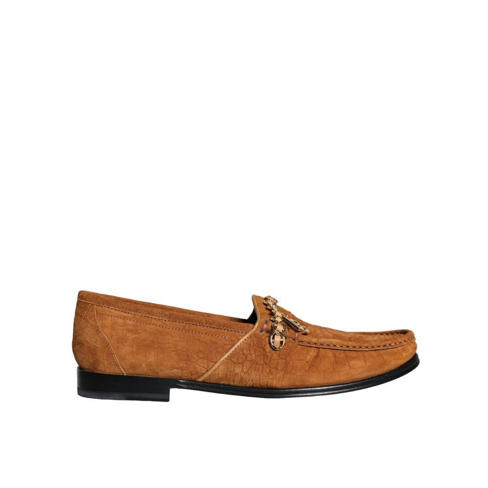 Dolce & Gabbana Dolce & Gabbana Brown Velvet Leather Logo Mocassin Slip On S Size US 10.5 / EU 43-44 - 1 Thumbnail