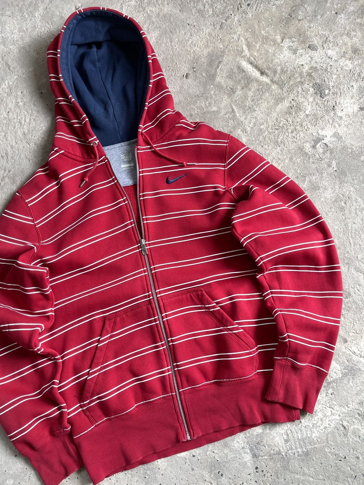 Nike NIKE VINTAGE ATHLETIC DEPT STRIPED Y2K SWOOSH ZIP HOODIE Size US S / EU 44-46 / 1 - 2 Thumbnail