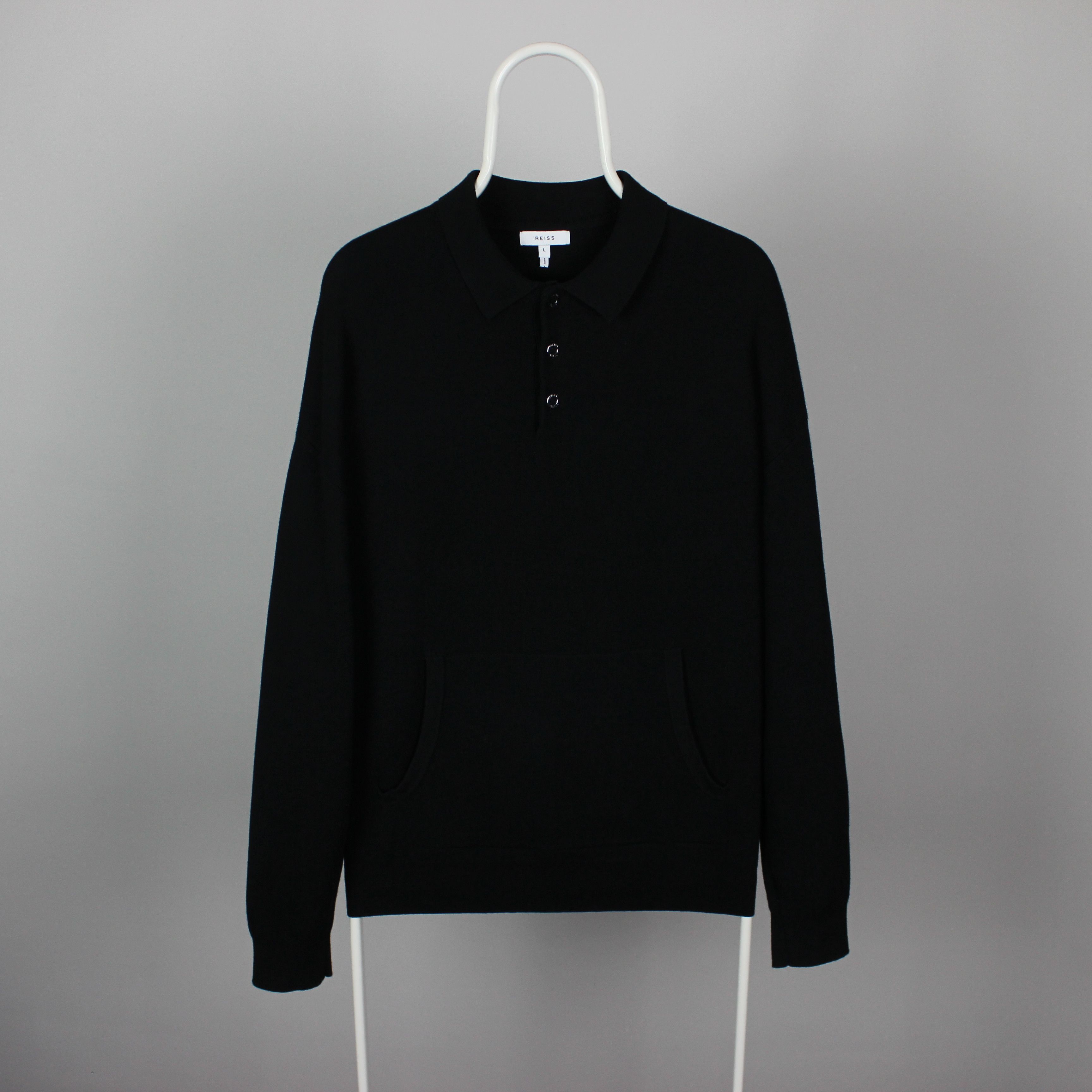 Reiss Reiss east wool jumper men sweater cotton L black Size US L / EU 52-54 / 3 - 3 Thumbnail