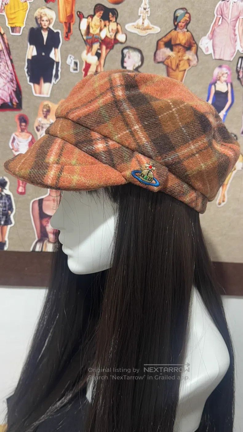 Vivienne Westwood Vivienne Westwood Out-of-Print Orange Plaid Newsboy Hat Size ONE SIZE - 5 Thumbnail