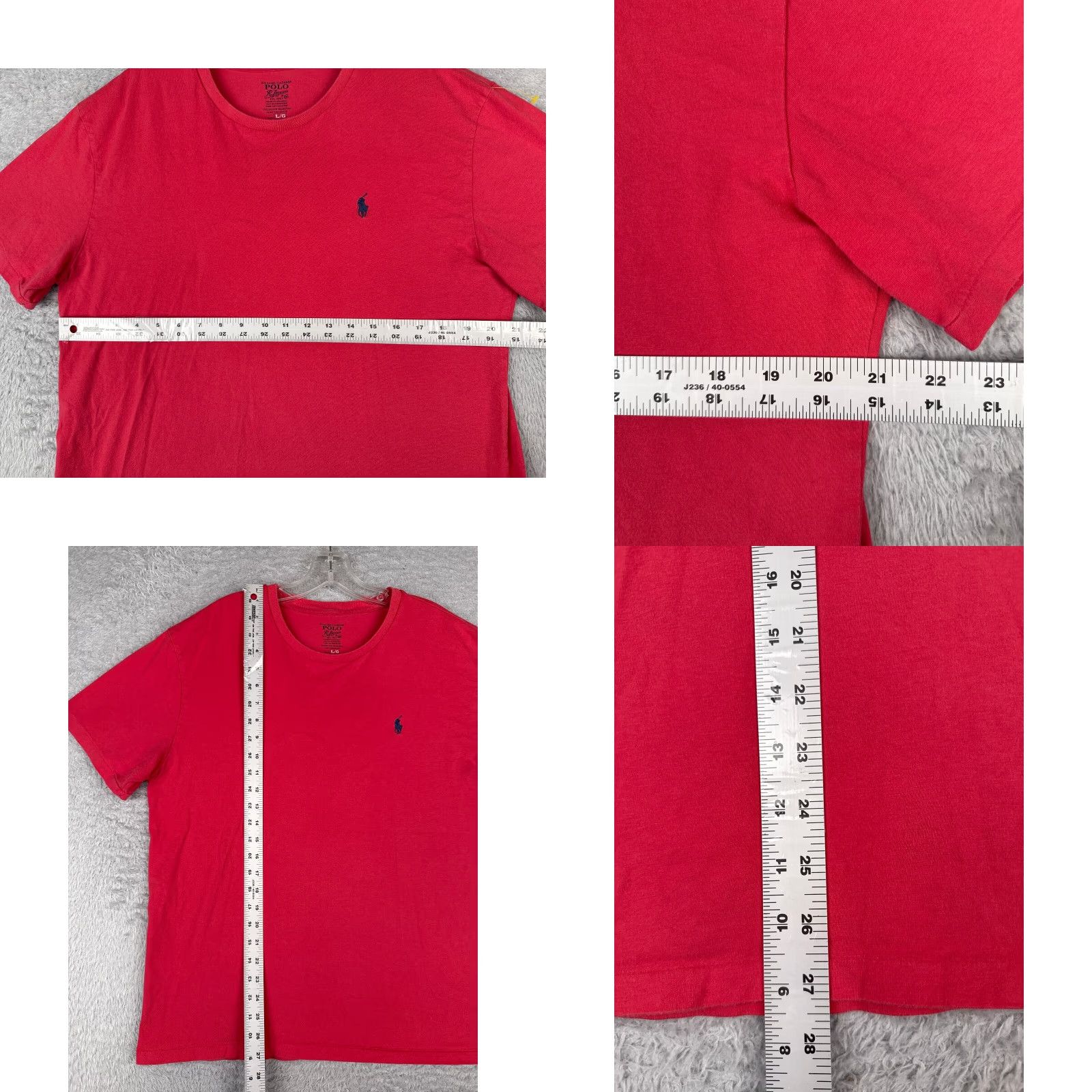 Ralph Lauren VINTAGE Ralph Lauren Polo Shirt Men Adult Large Short Sleeve Crew Neck Red Cotton Slim Fit Logo 90s Classic Size US L / EU 52-54 / 3 - 8 Thumbnail