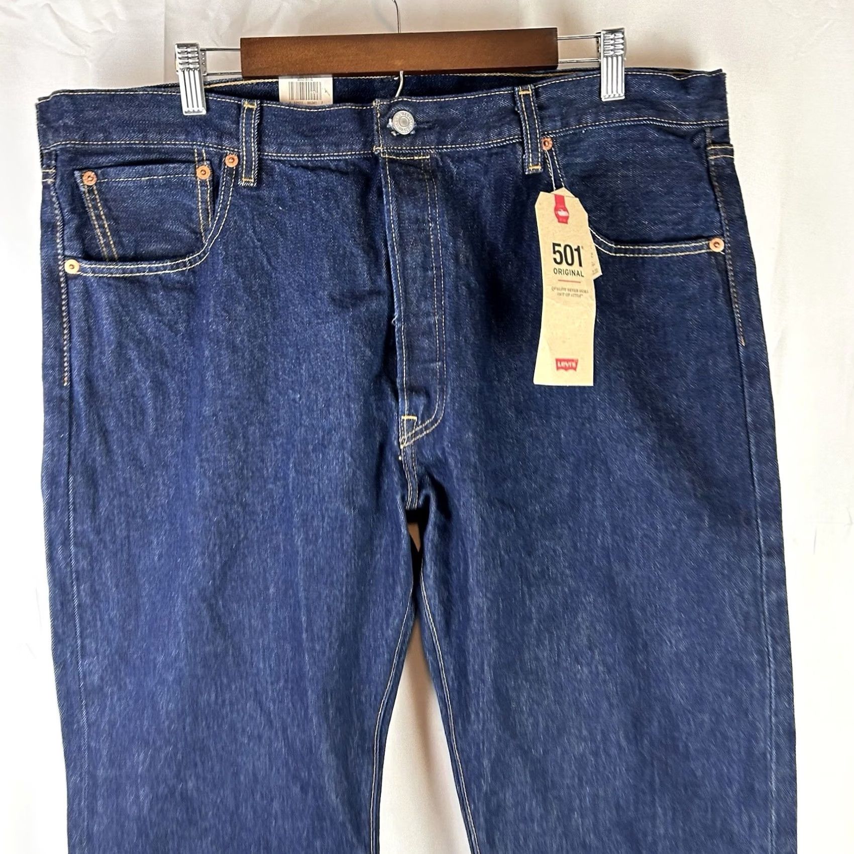 Levi's Levi's 501 Original Men's Blue Jeans Size 40 x 30 Straight Leg Dark Size US 40 / EU 56 - 2 Thumbnail