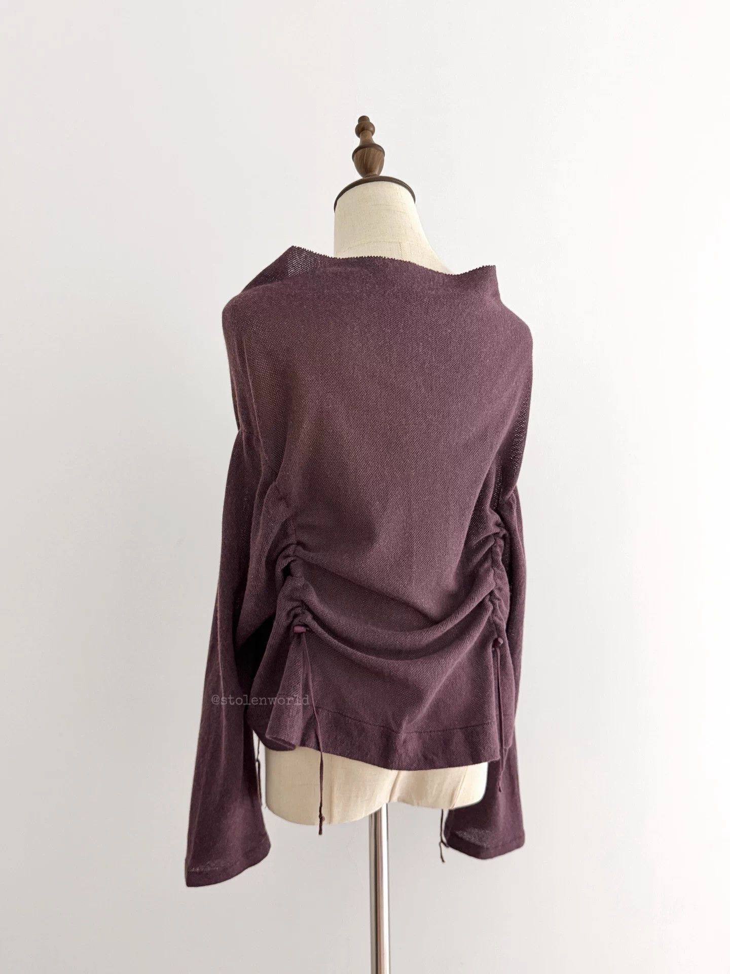 Y's Y's Drawstring Deconstructed Cotton Wool Lightweight Top Size M / US 6-8 / IT 42-44 - 4 Thumbnail