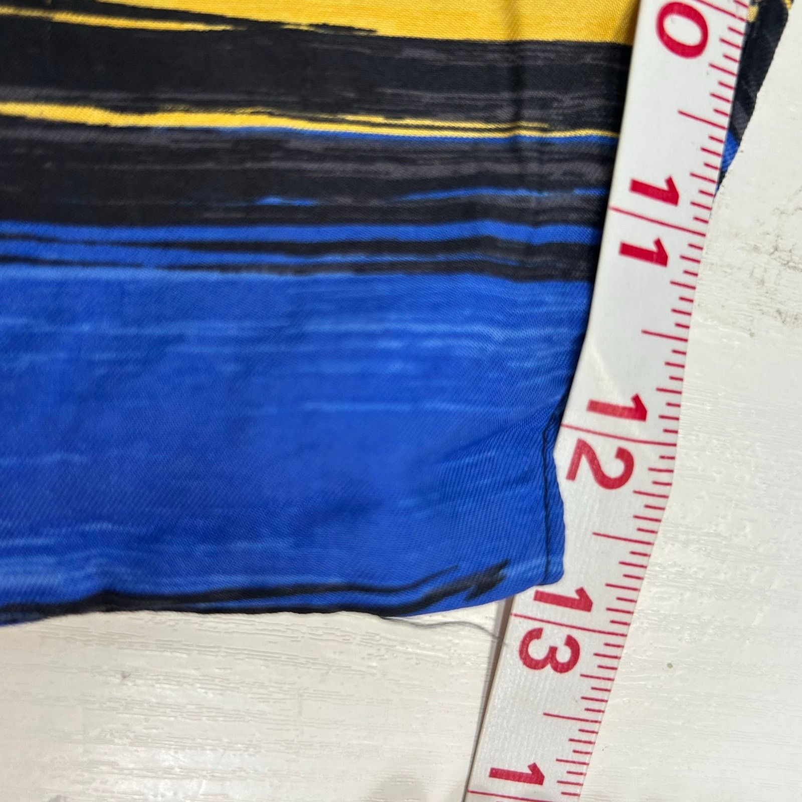 Michael Kors Michael Michael Kors Silk Blouse XL Yellow Blue Black Stripe Size XL / US 12-14 / IT 48-50 - 6 Thumbnail