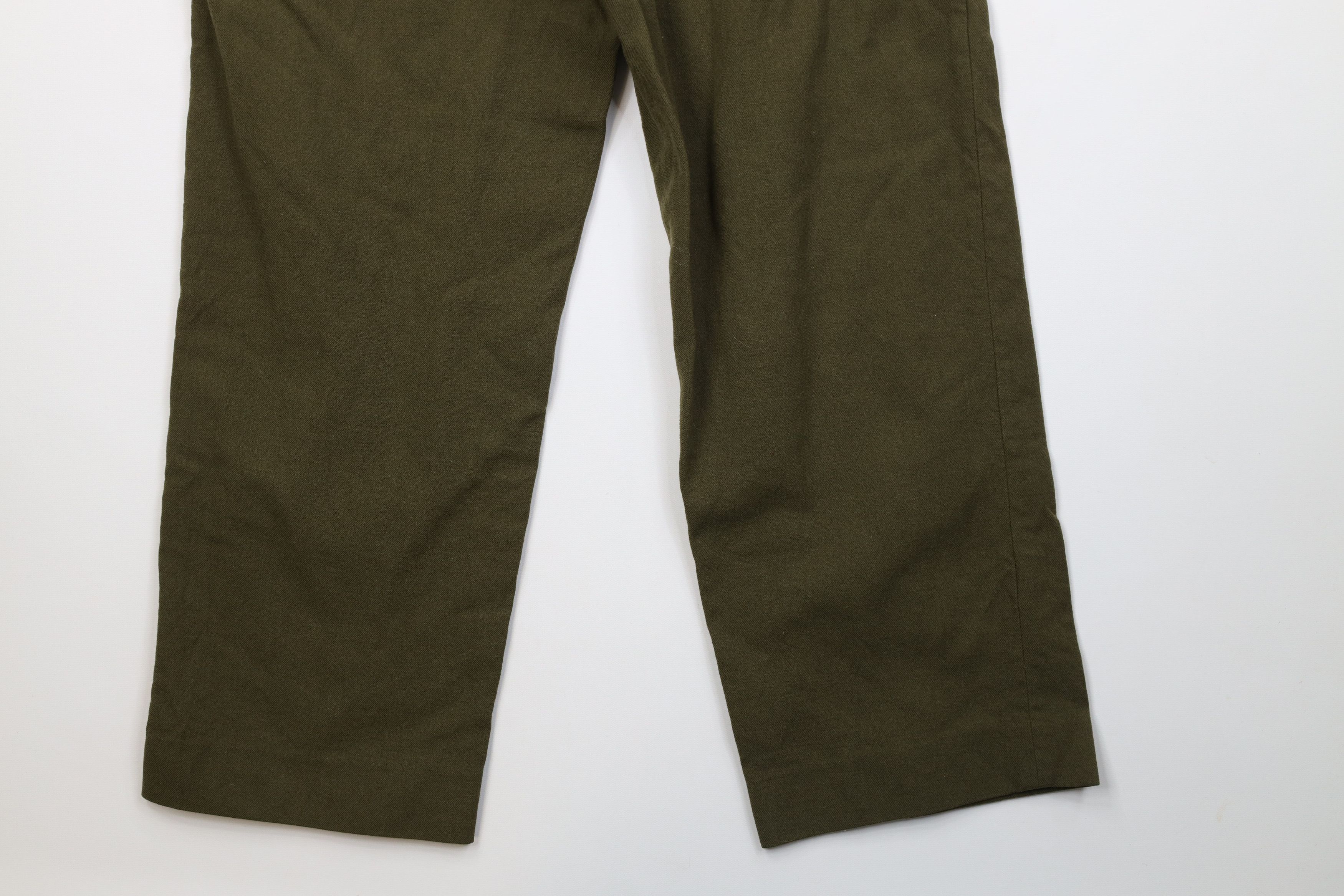 Vintage Vintage 50s Korean War Wool Wide Leg Trousers Pants Green Size US 30 / EU 46 - 14 Thumbnail