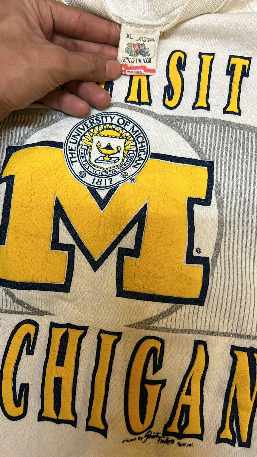 Vintage VTG SWEATSHIRT ÜNİVERSİTEY MICHIGAN Size US L / EU 52-54 / 3 - 5 Thumbnail