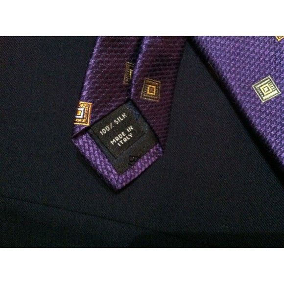 Jos. A. Bank JOS.A.BANK MENS NEW PURPLE 100%SILK TIE WIDTH: 3 1/2" Size ONE SIZE - 5 Thumbnail