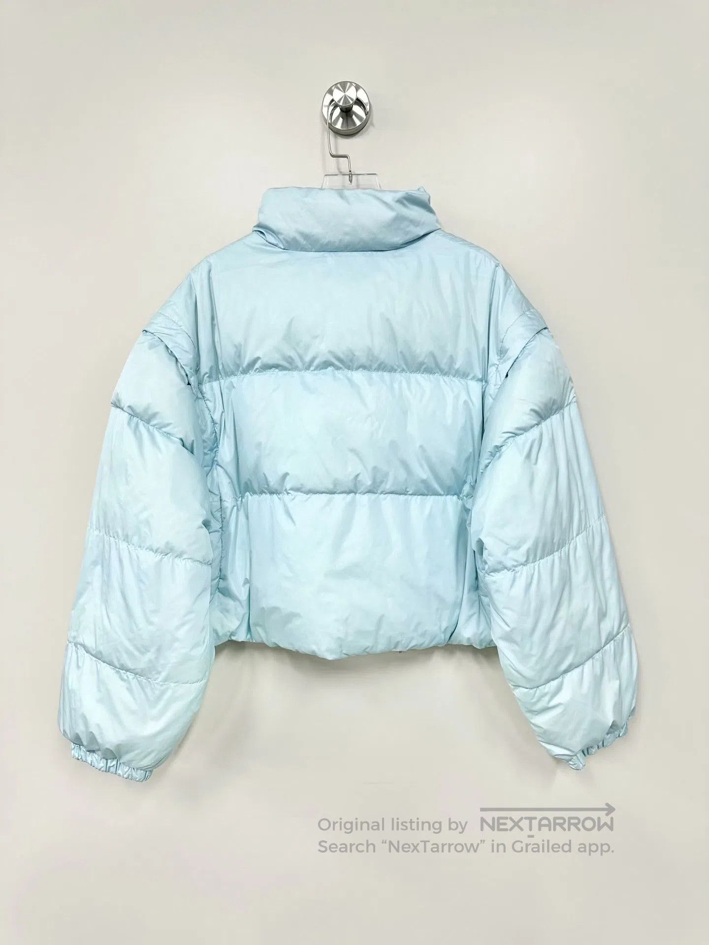 Prada Prada Blue Stand Collar Triangle Logo Down Jacket| Size XS / US 0-2 / IT 36-38 - 2 Thumbnail
