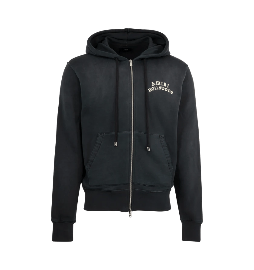 Amiri o1h1sh11225 Hollywood Zip Hoodie in Black Size US XL / EU 56 / 4 - 1 Thumbnail