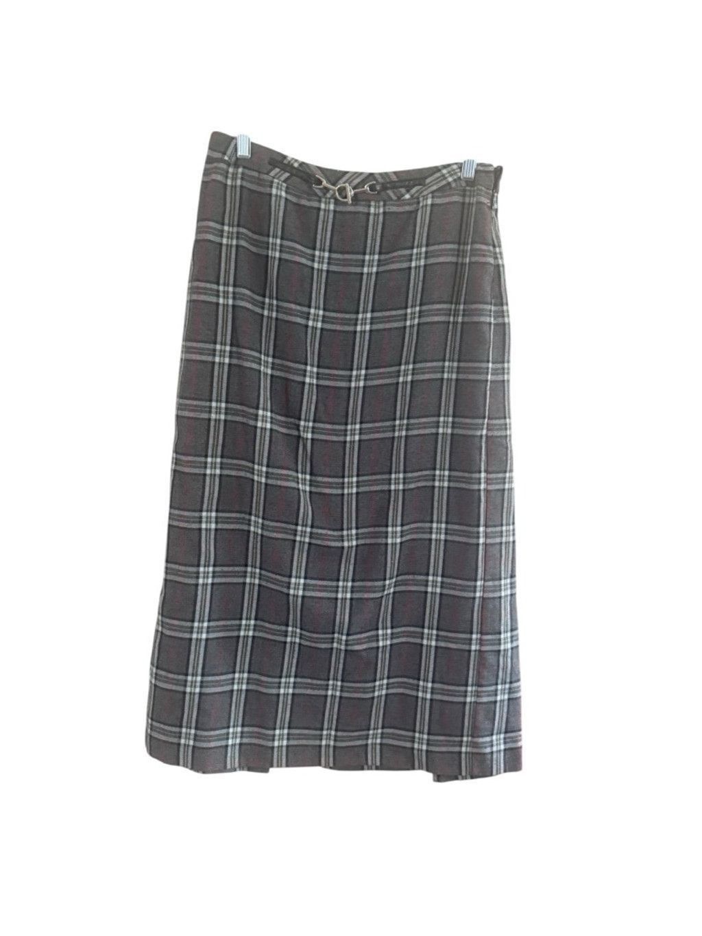 The Unbranded Brand Women's Unbranded Gray Plaid Midi Skirt Size 8 Size 30" / US 8 / IT 44 - 2 Thumbnail