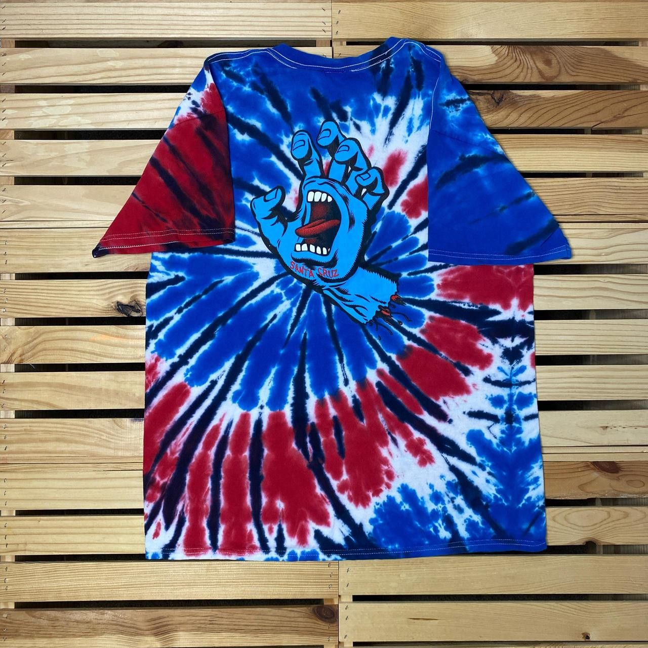 Santa Cruz Skateboards Santa Cruz Multi-Color Tie-Dye Y2K Surf Tee Size Large Size US L / EU 52-54 / 3 - 1 Thumbnail