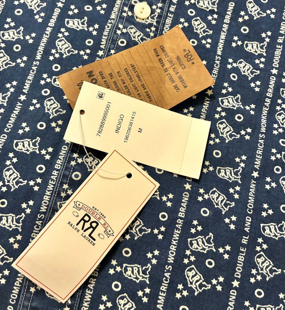RRL Ralph Lauren DOUBLE RL RALPH LAUREN RRL INDIGO BUTTON UP SHIRT- SIZE MED Size US M / EU 48-50 / 2 - 11 Thumbnail