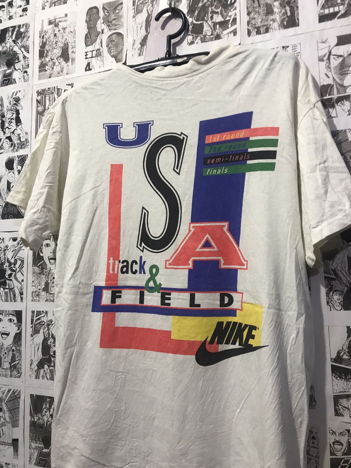 Japanese Brand × Nike × Vintage Vintage USA Track & Field Nike T-Shirt Single Stitch Size US XL / EU 56 / 4 - 1 Thumbnail