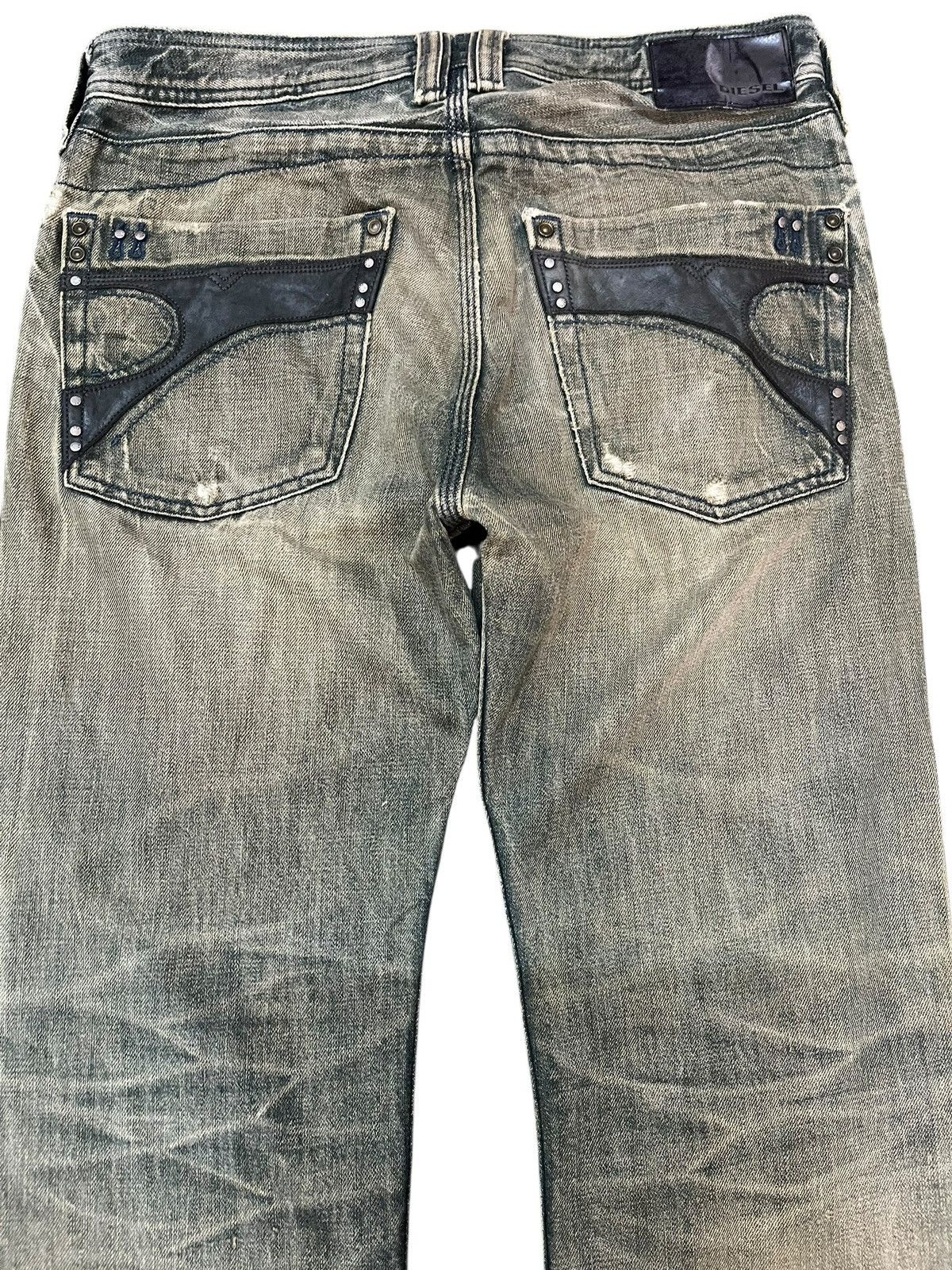 Diesel × Diesel Black Gold × Le Grande Bleu (L.G.B.) Vintage Diesel Timmen Mossy Green Mudwash Denim Size US 31 - 7 Thumbnail