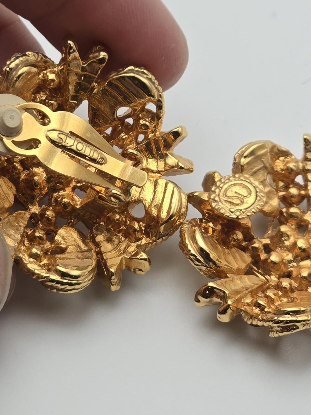 St. Johns Bay St. John Large Statement Earrings Gold w Ribbon Design Size ONE SIZE - 9 Thumbnail