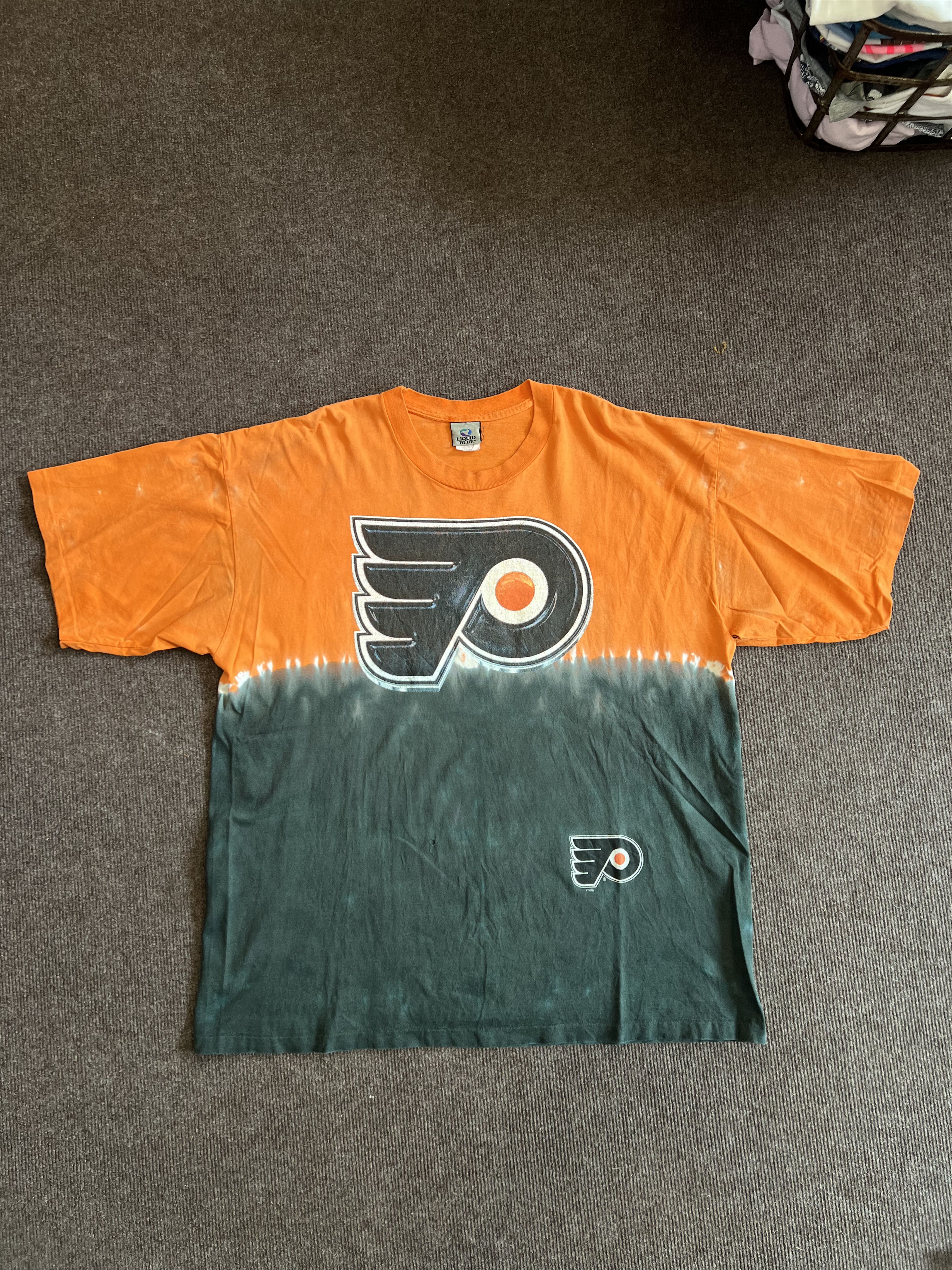 NHL Vintage 90s Liquid Blue NHL Philadelphia Flyers Tie Dye Tee Size US XXL / EU 58 / 5 - 3 Thumbnail