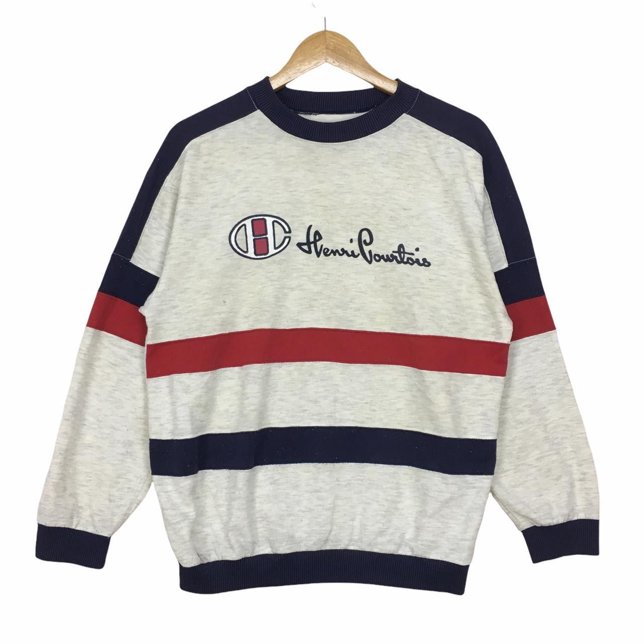 Champion Vtg CHAMPION Henri Courtois Crewneck Sweatshirt Stripe Size US M / EU 48-50 / 2 - 1 Thumbnail