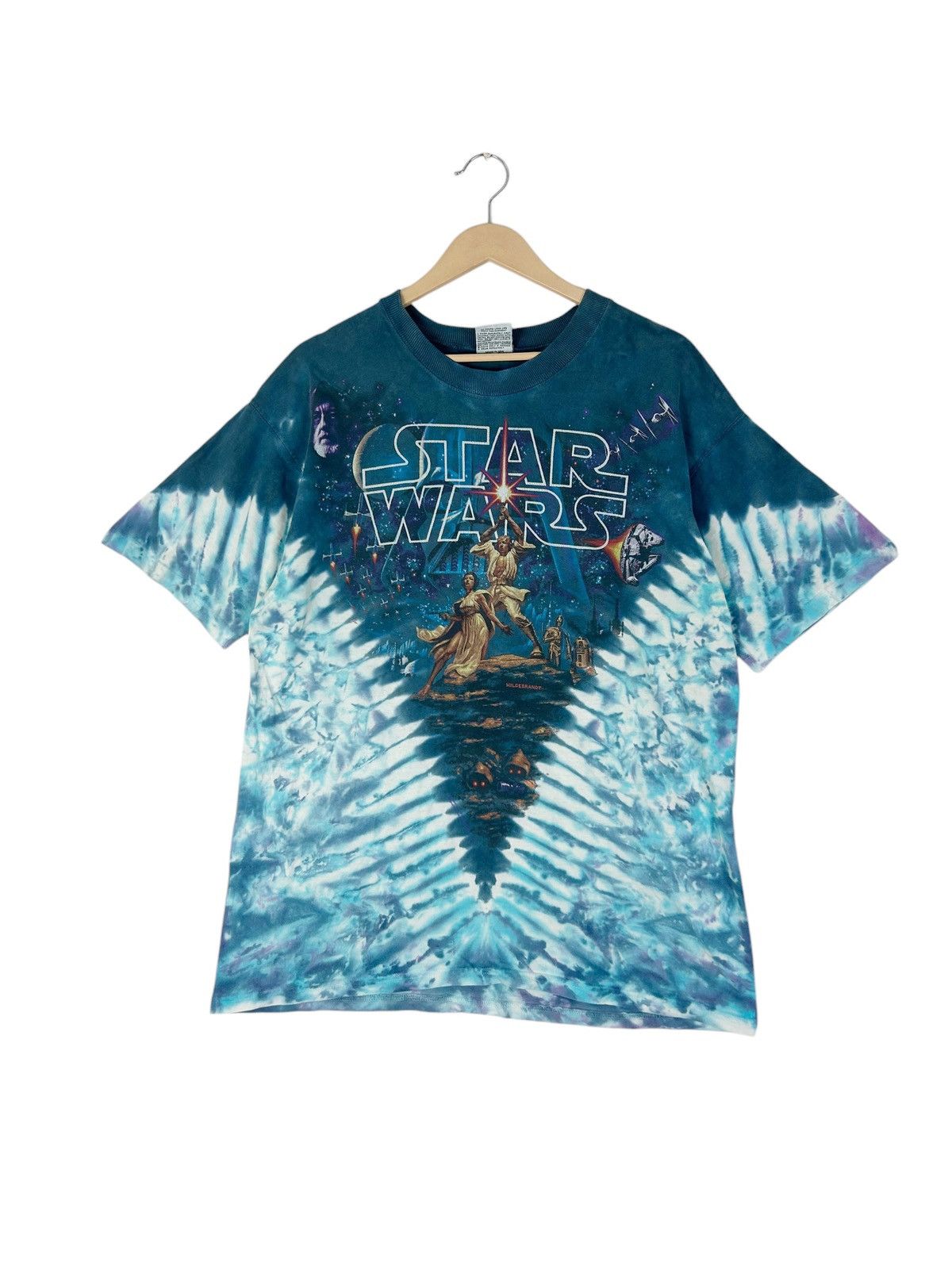 Liquid Blue × Star Wars × Vintage Vintage 90s Star Wars Tye Die By Hildebrant Artwork Sci-Fi Size US L / EU 52-54 / 3 - 1 Thumbnail